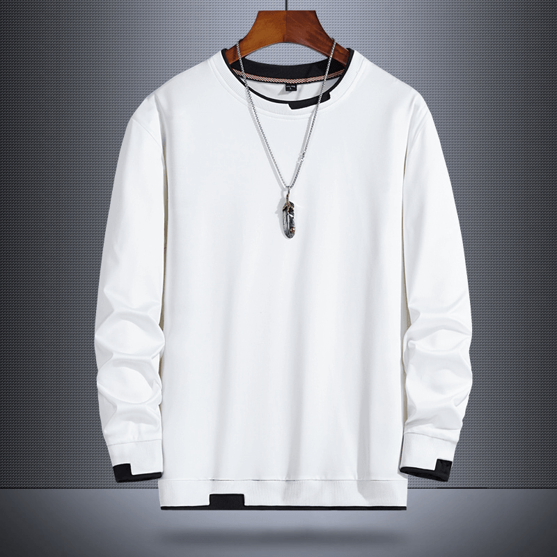 Fake Two-Piece Sweater Men'S Korean Style Trend