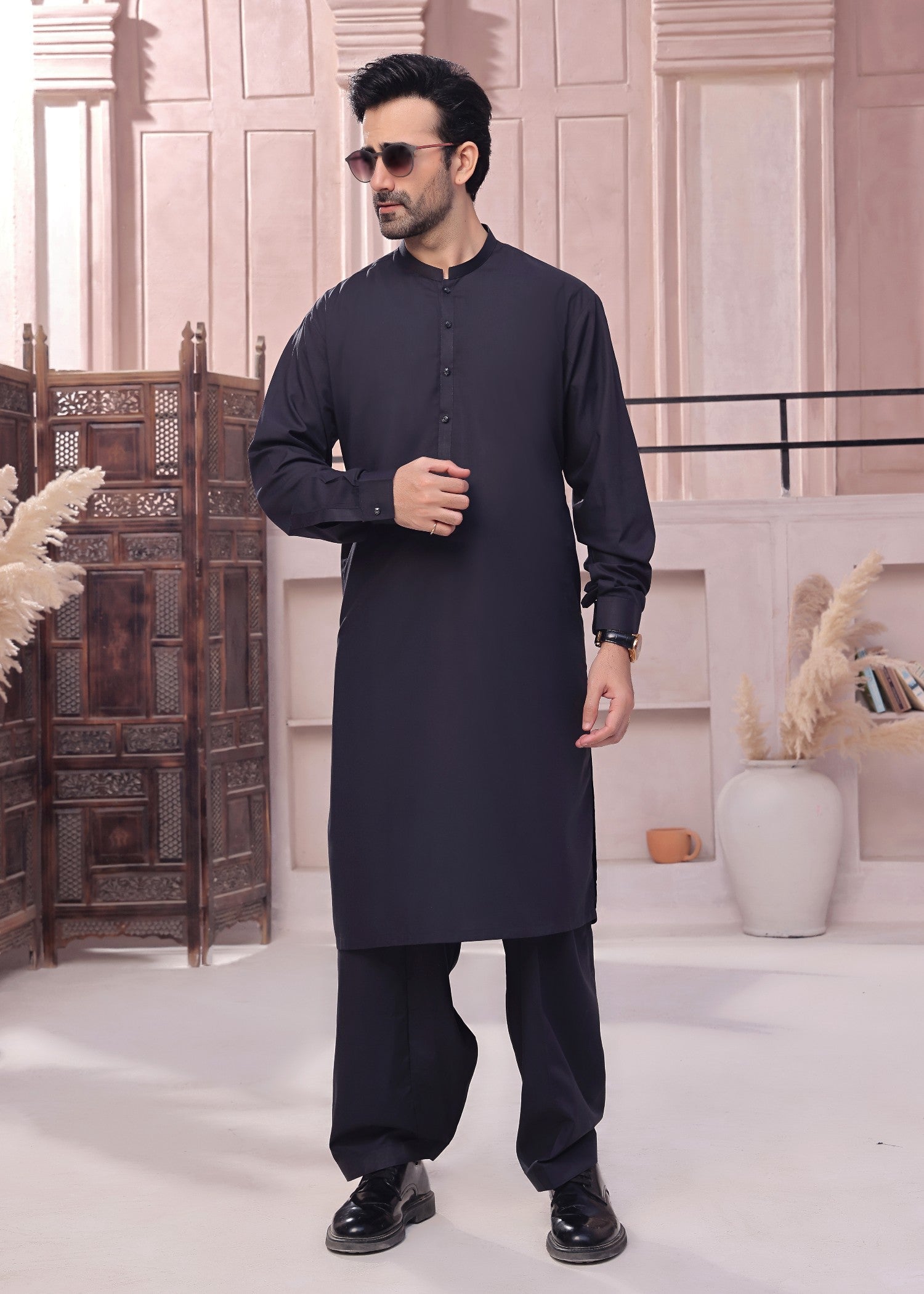 jamawar Waistcoat in Charcoal