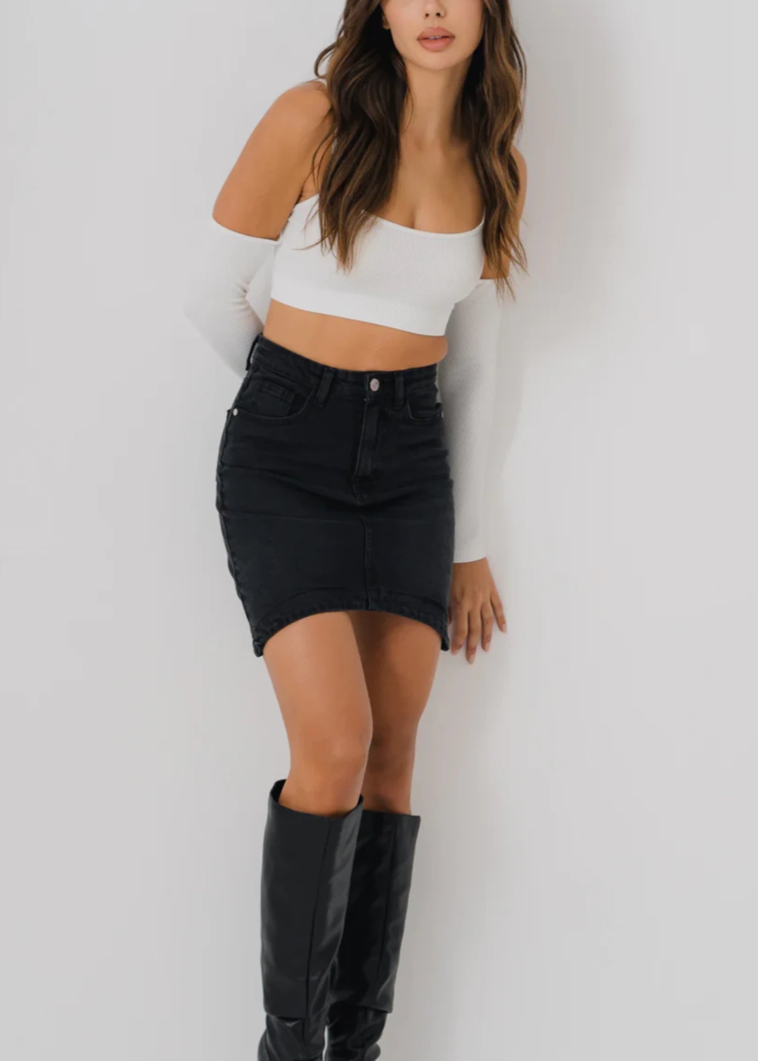 cotton Skirt in Black