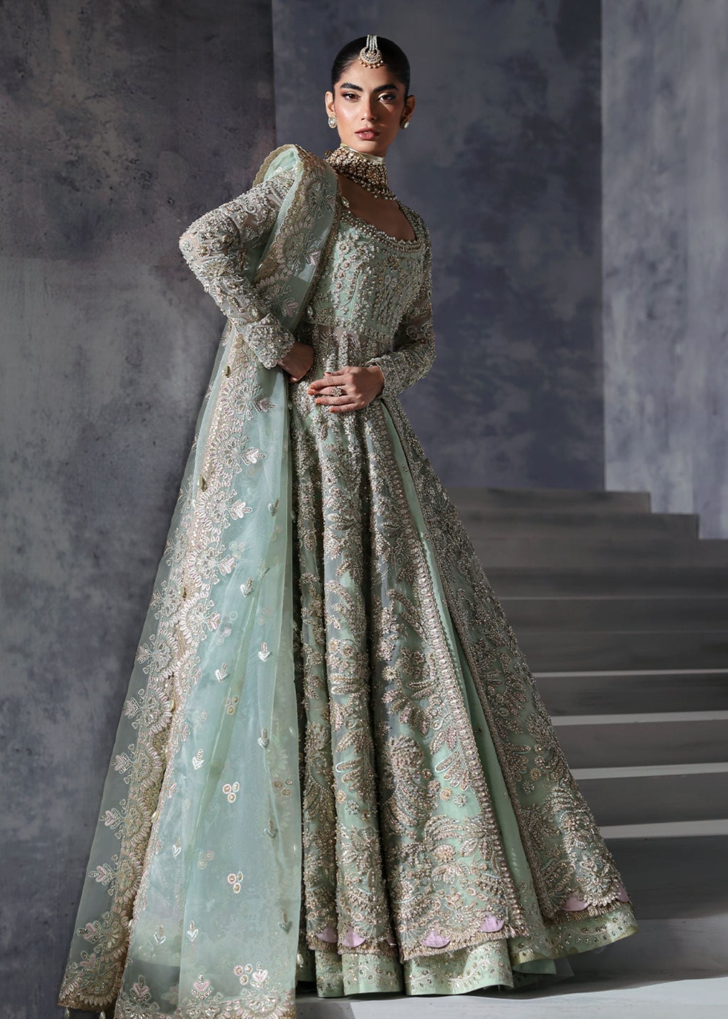 organza Maxi in Pastel green