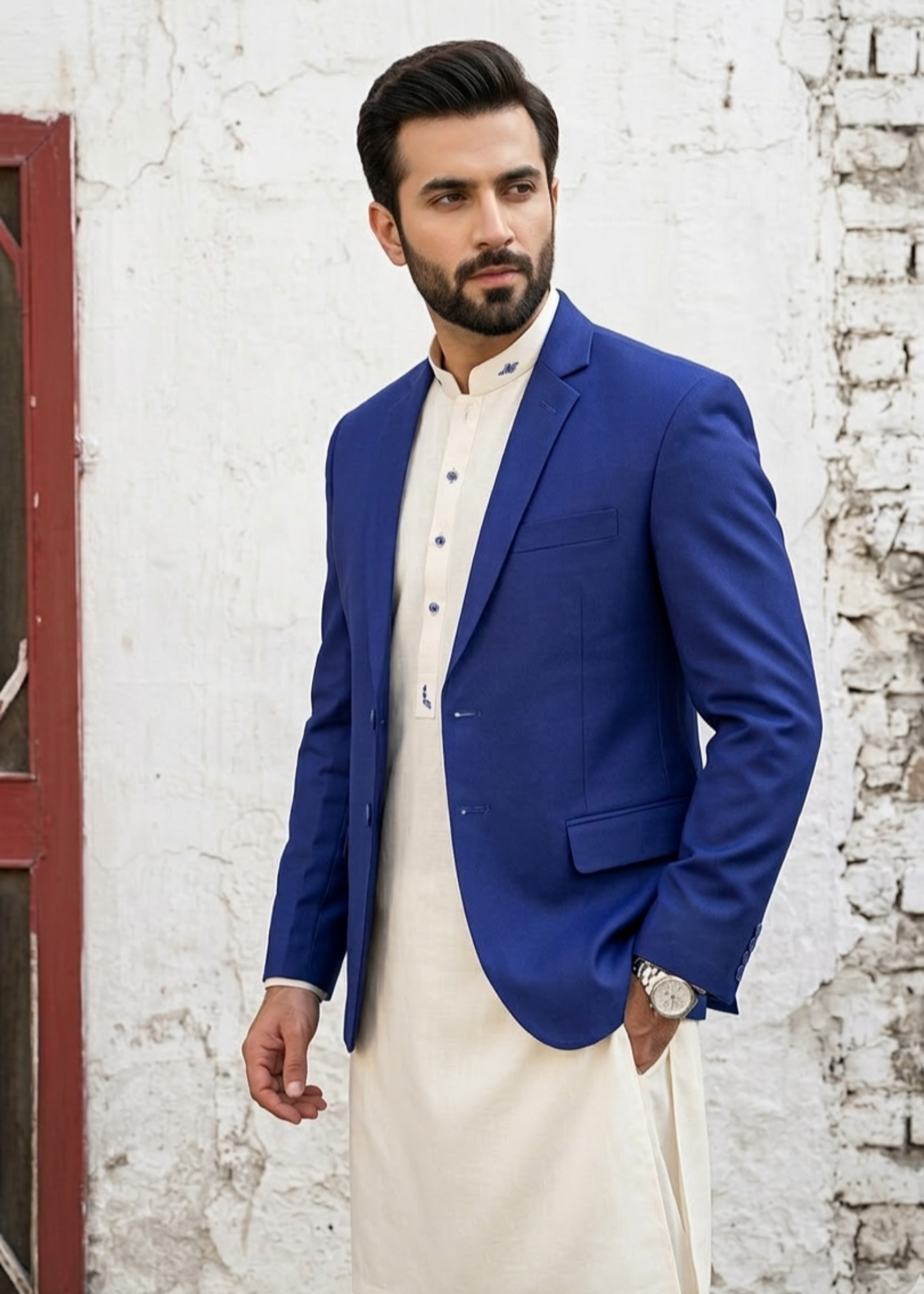 wool Blazer in Royal blue