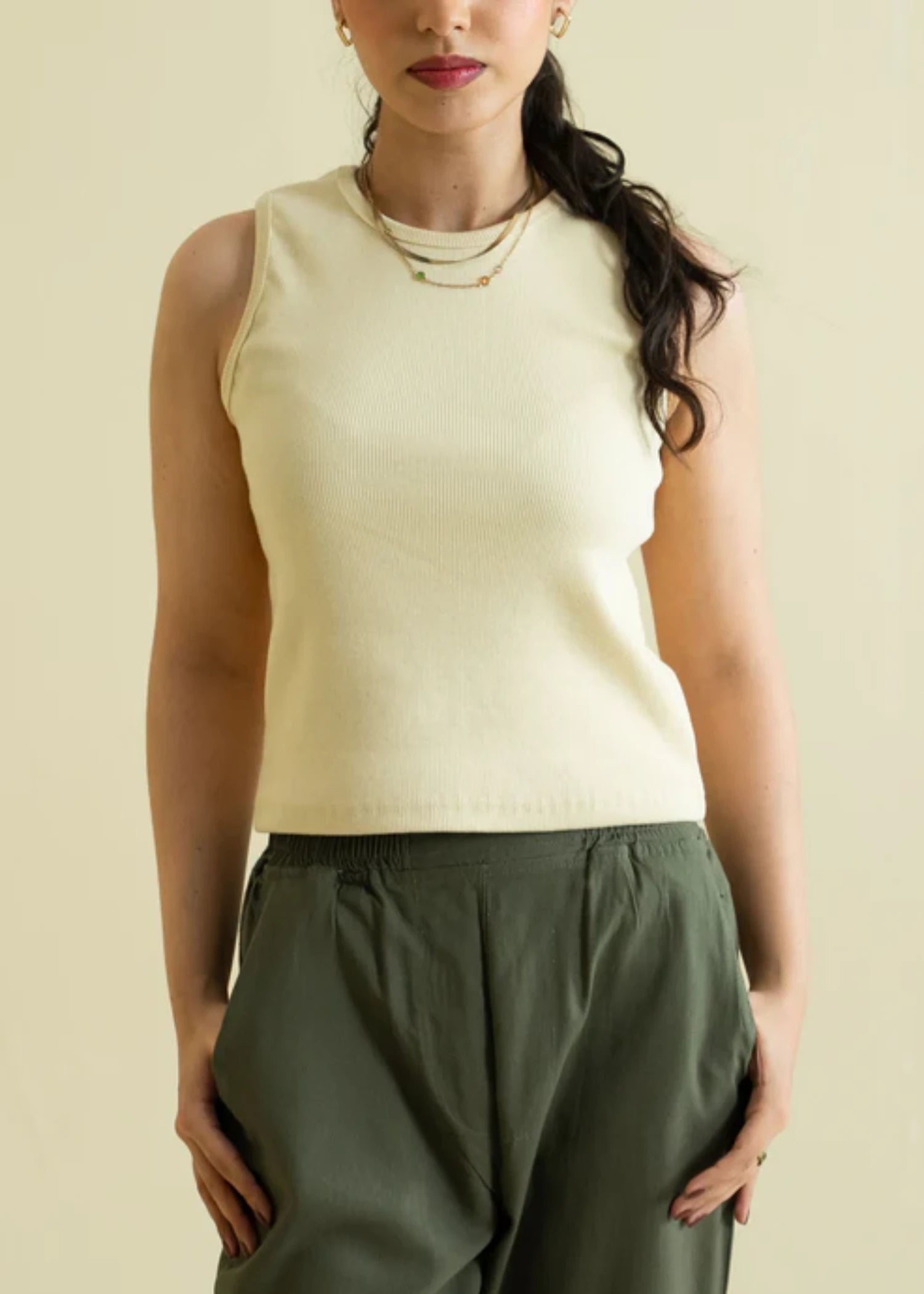 cotton Tank Top in Cream