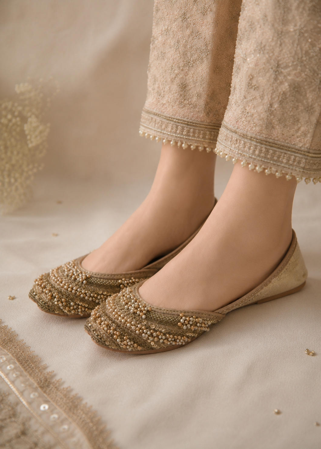 Khussa in Goldenrod by - High Quality Women Khussa TTQ1601
