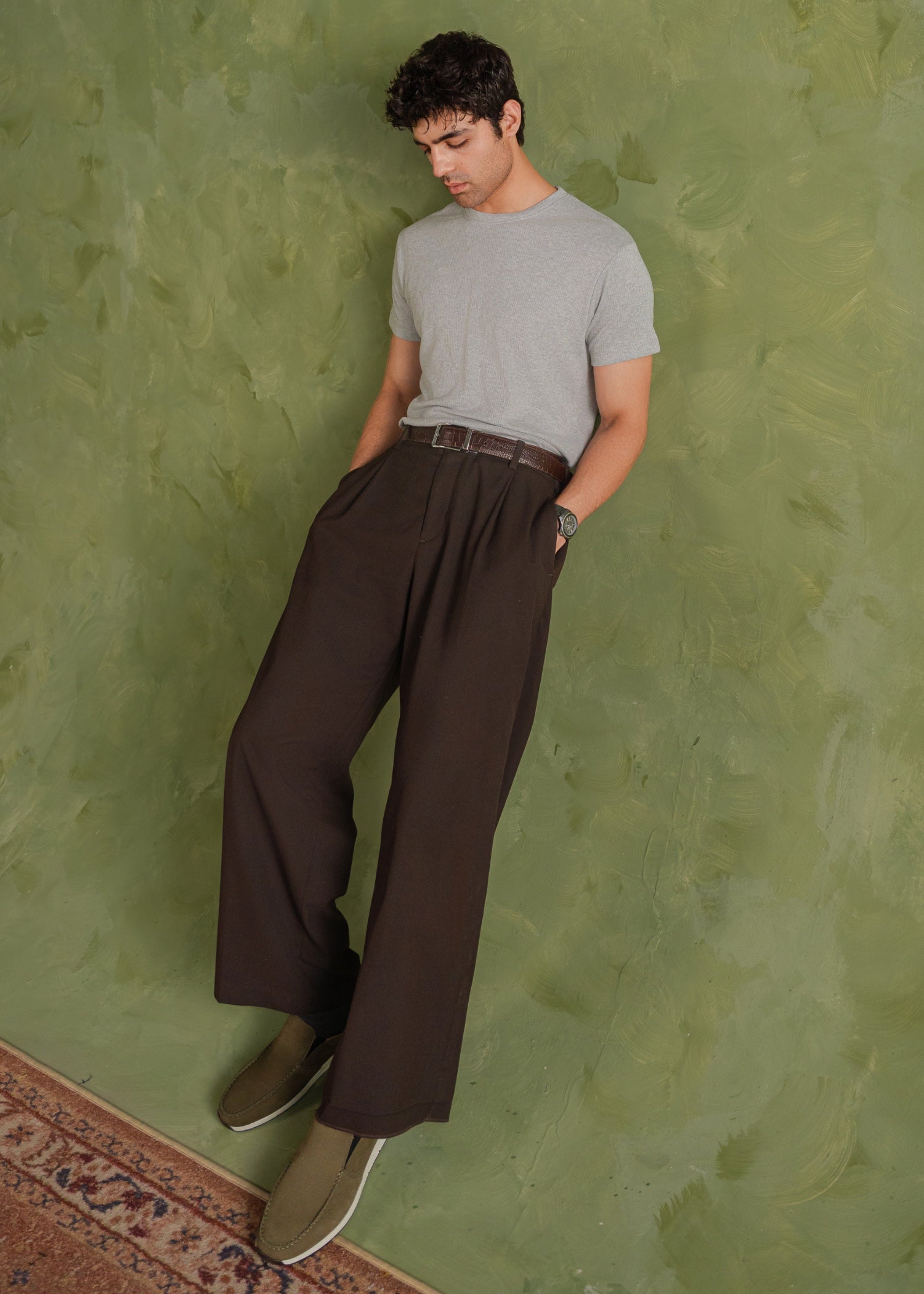 cotton T Shirt in Light grey