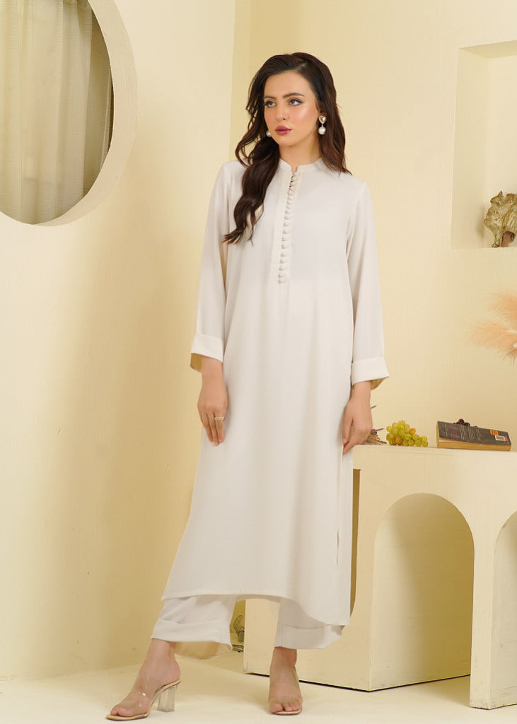 georgette Co Ord Sets in White