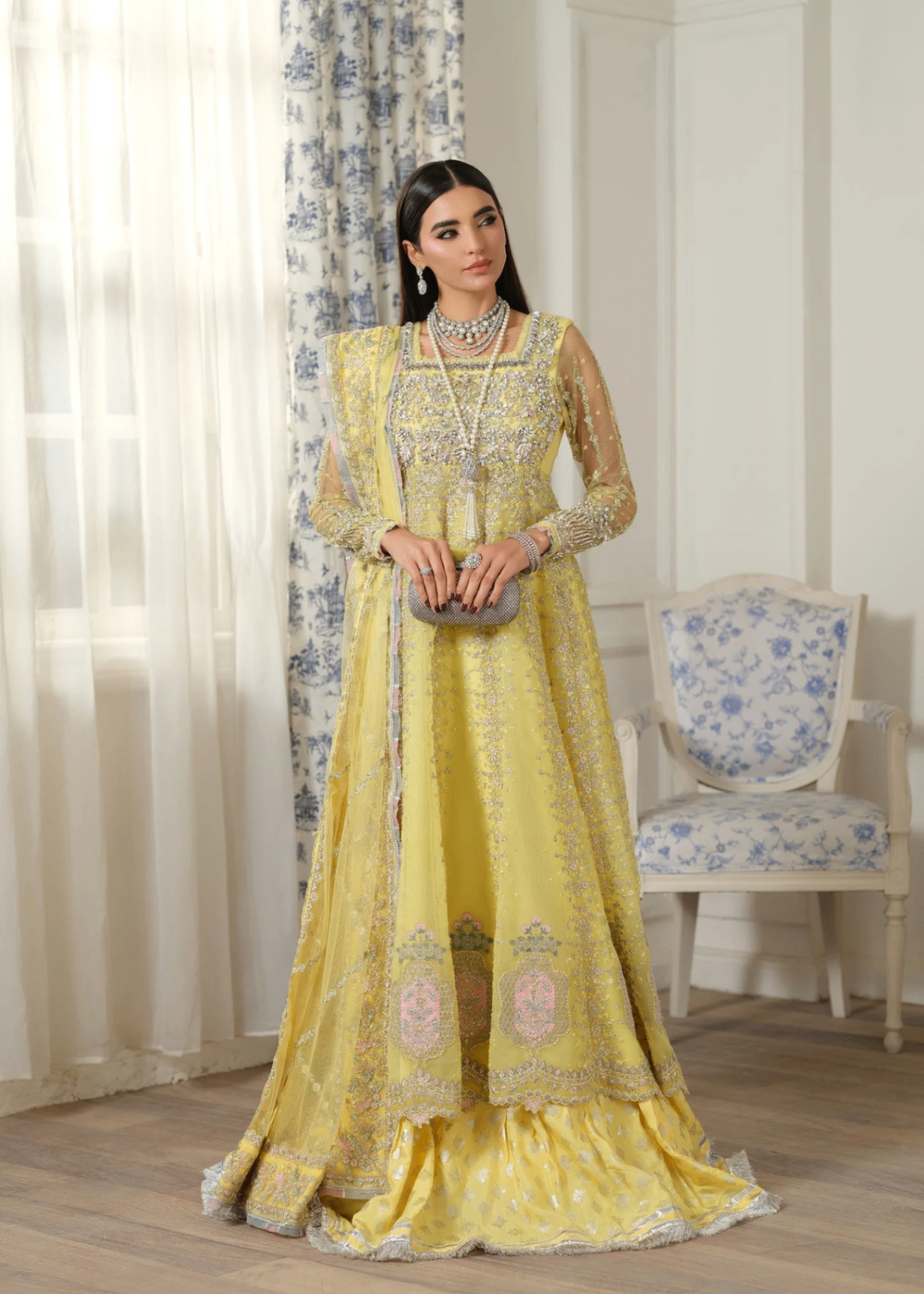chiffon Unstitched in Yellow