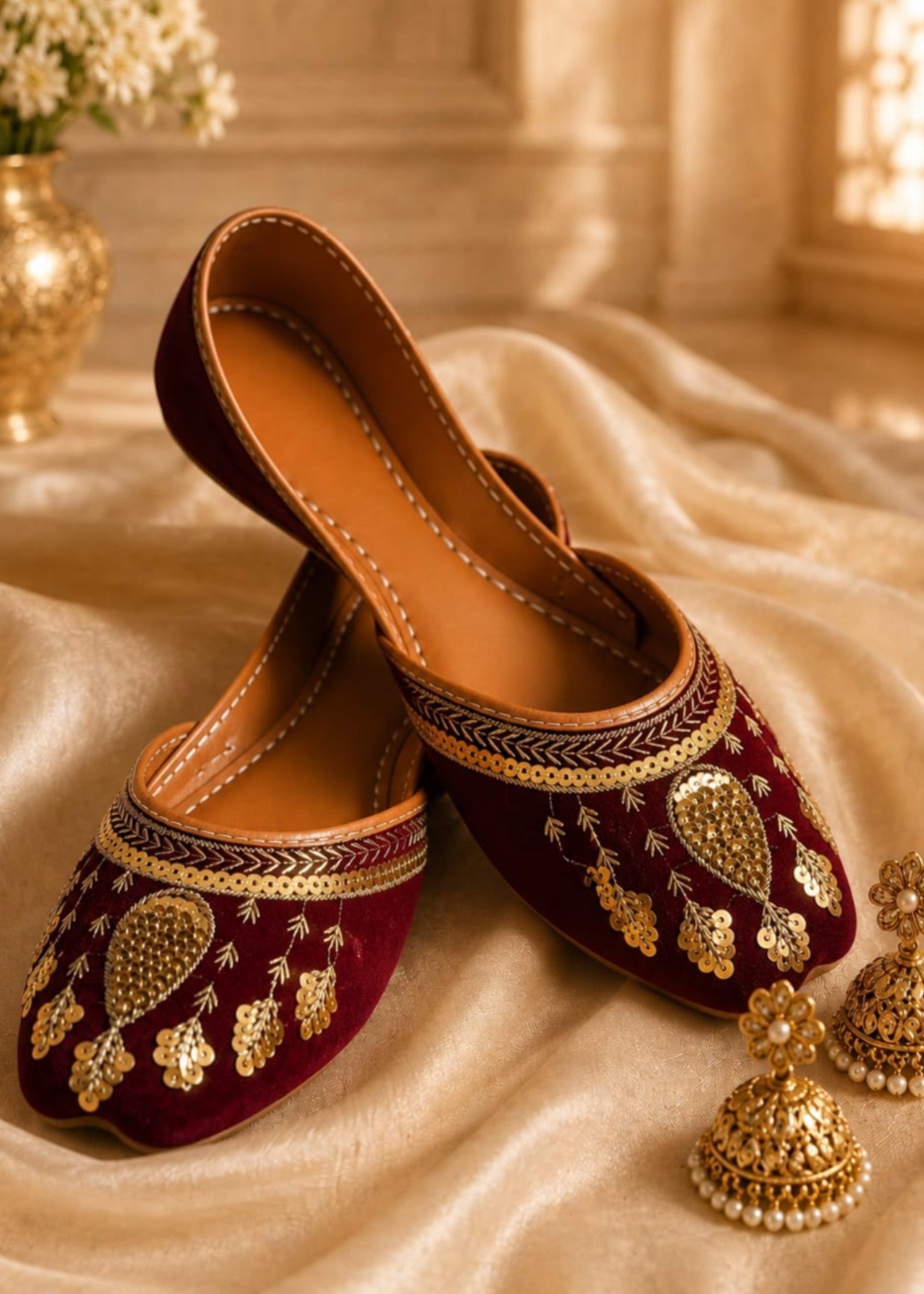 Khussa in Plum purple by - High Quality Women Khussa POD5475