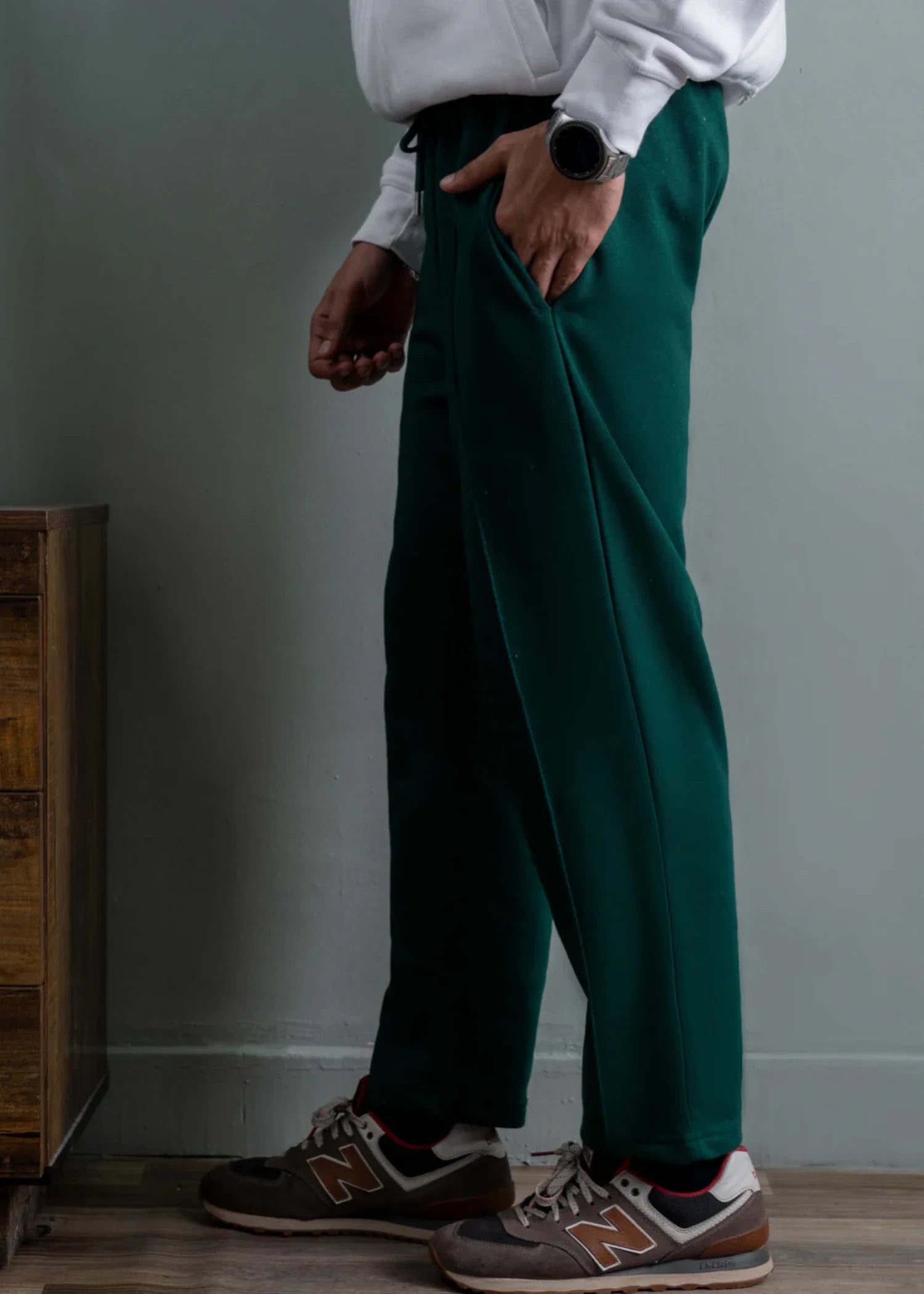 terry Trousers in Forest green