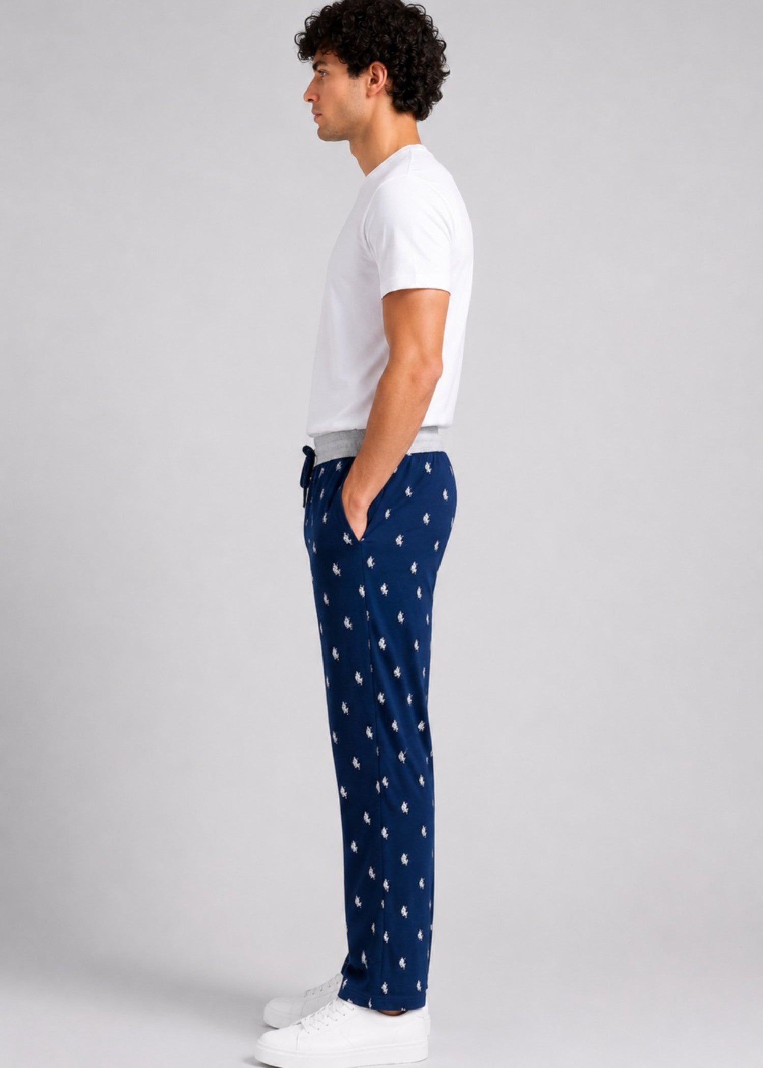 cotton jersey Trousers in Midnight