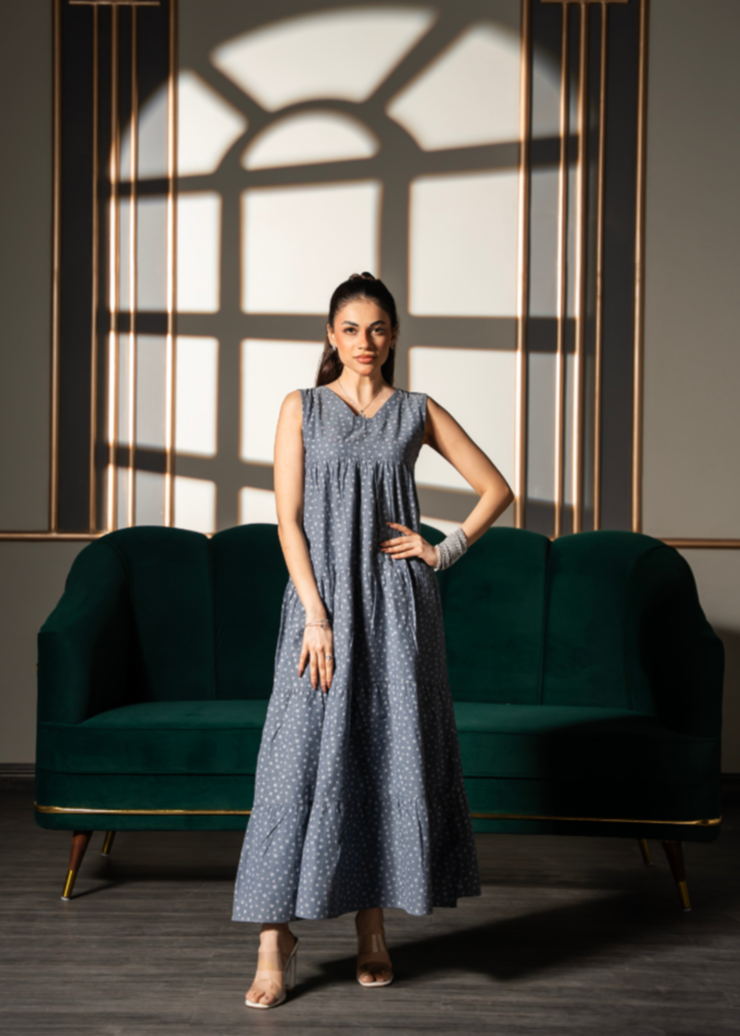 textured chambray Dress in Denim
