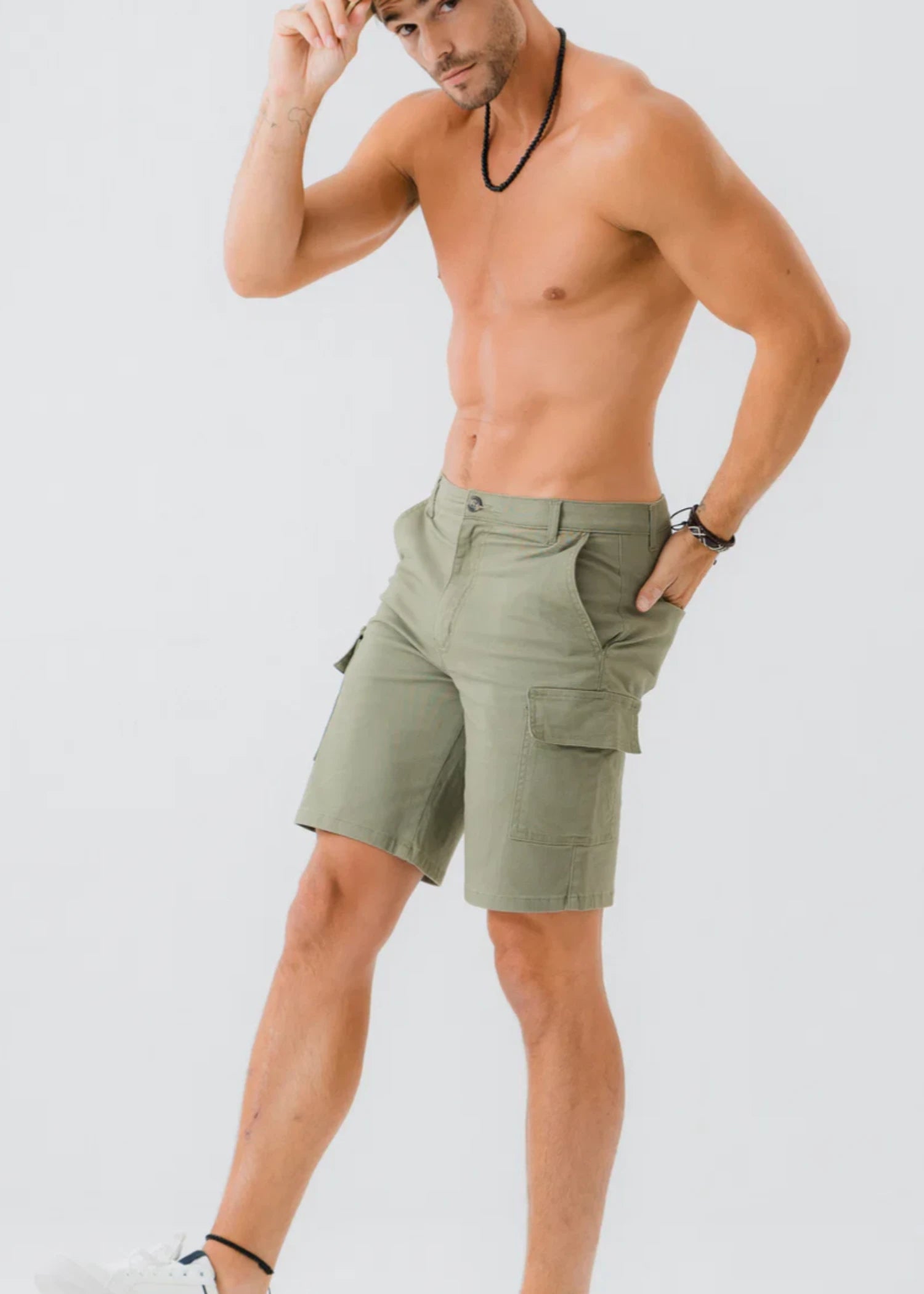 denim Shorts in Sage green