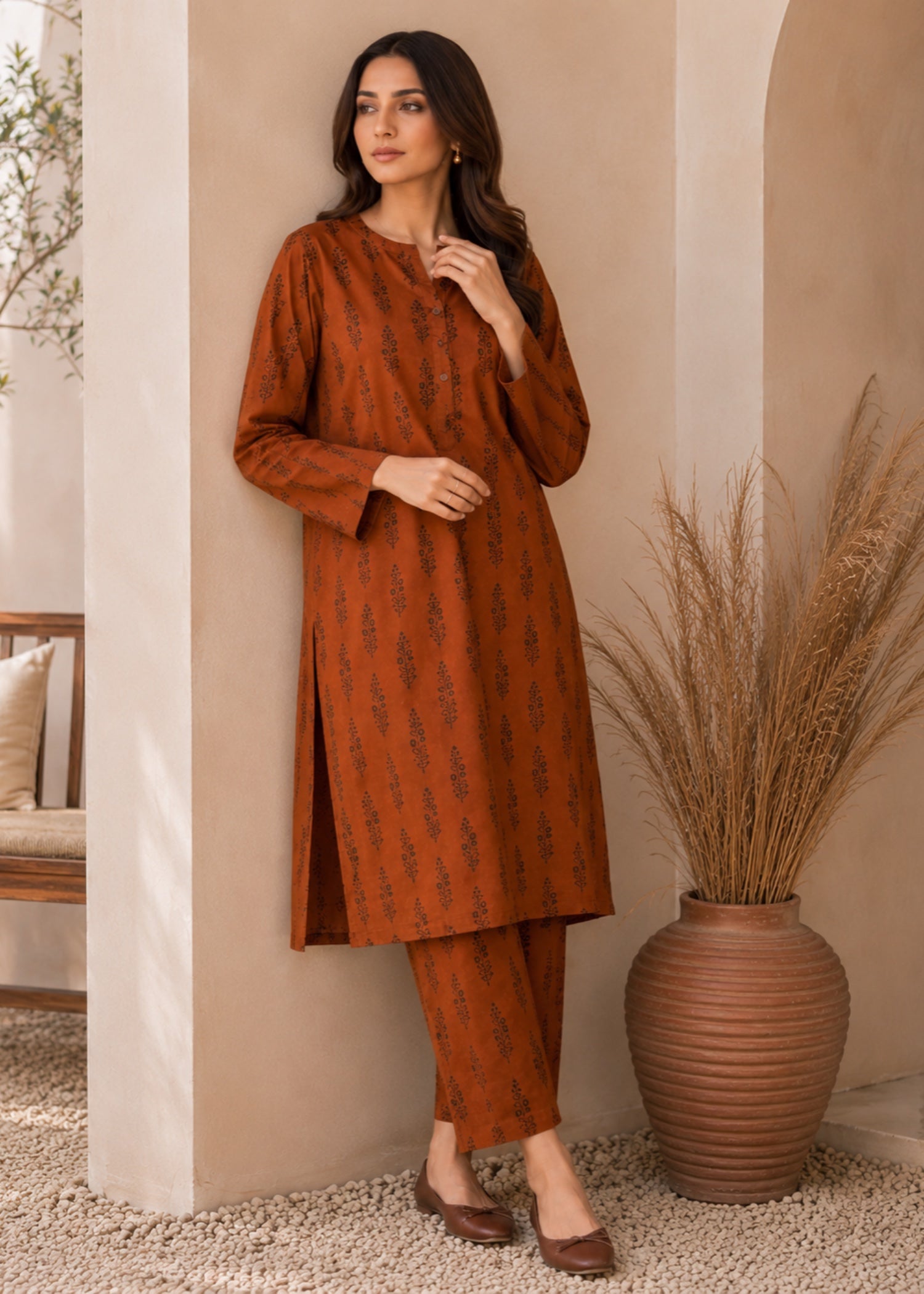 linen Co Ord Sets in Rustic brown