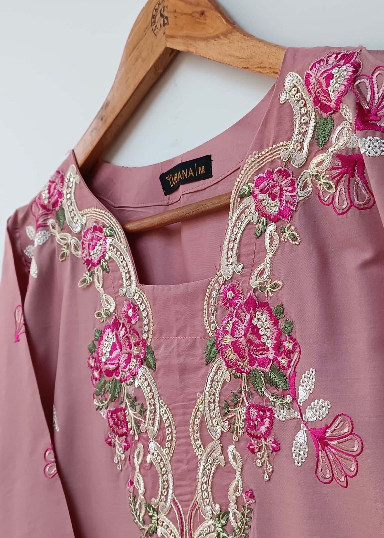 lawn Kurta Set in Mauve pink