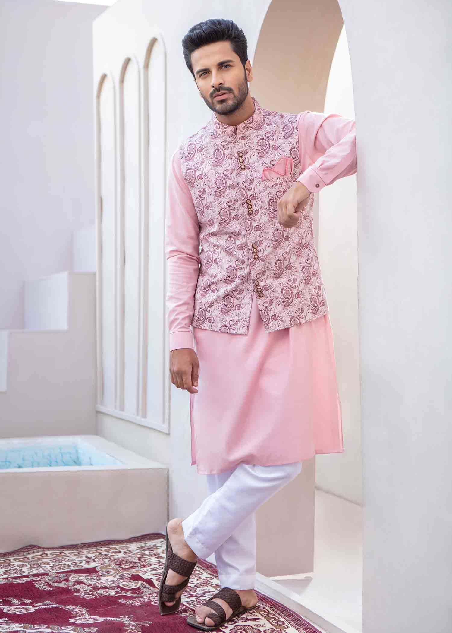 cotton Waistcoat in Pink