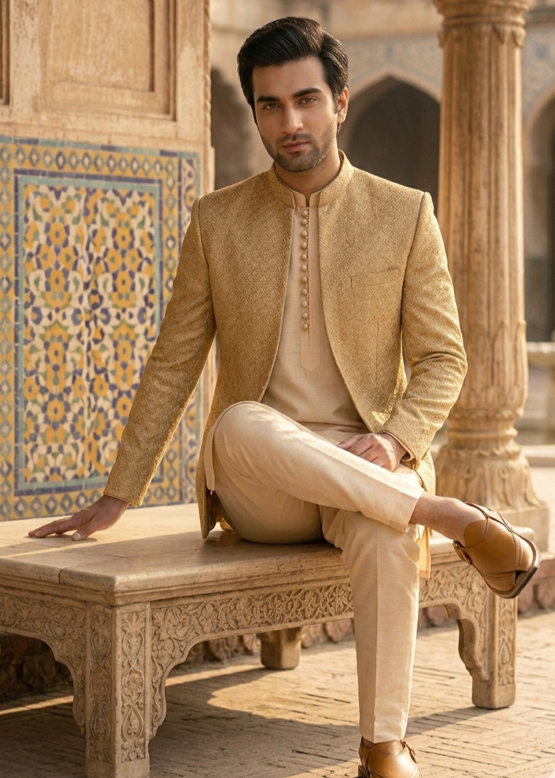 silk Prince Coat in Gold