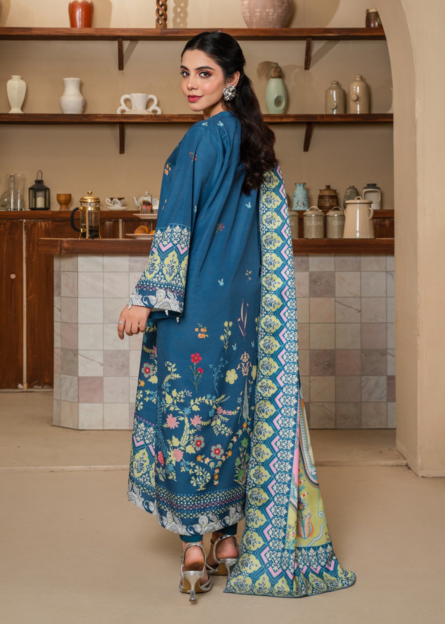 poly modal Kurta Set in Teal