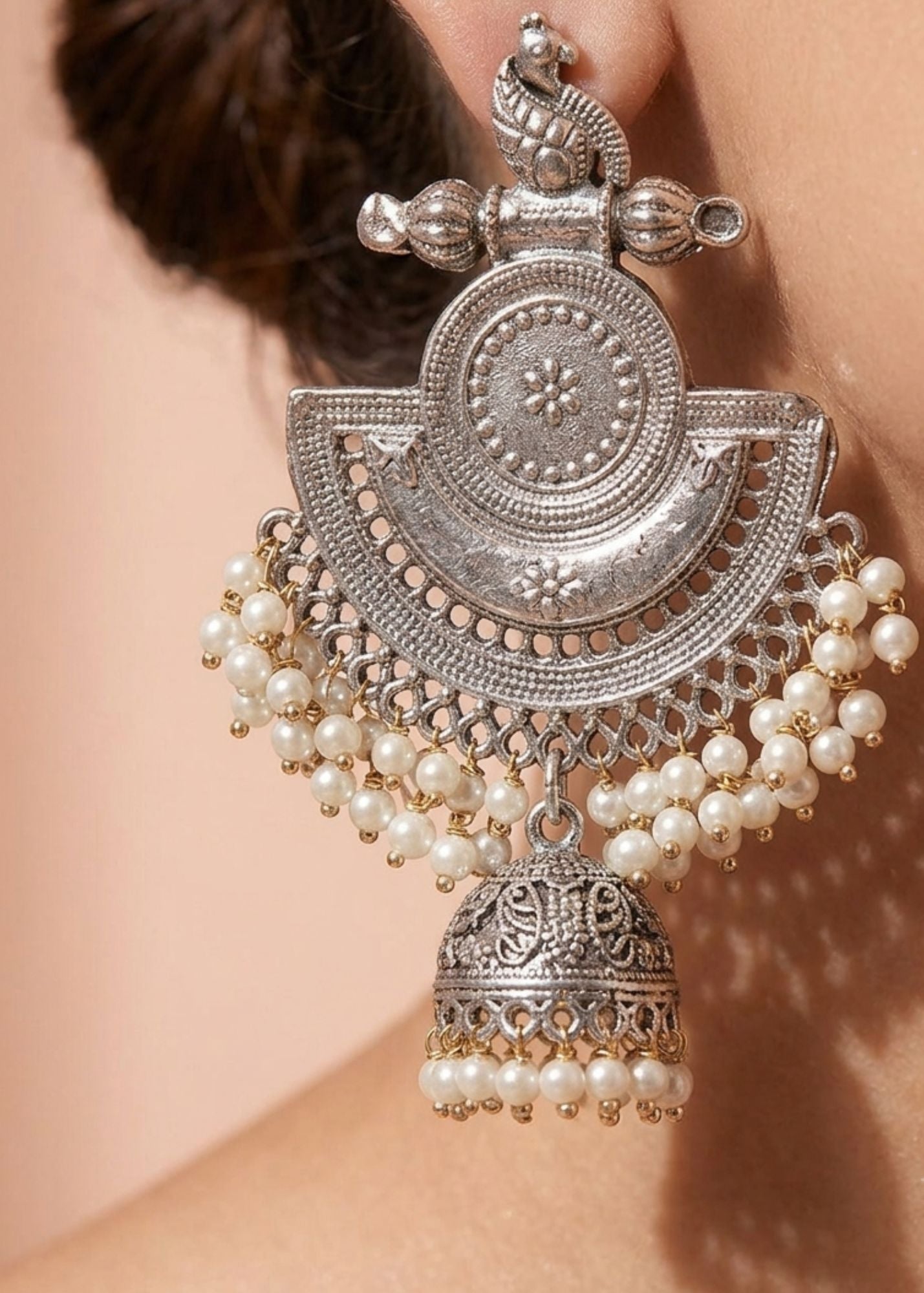 Earrings in Silver Color by - Trendy Women Earrings OIO4781