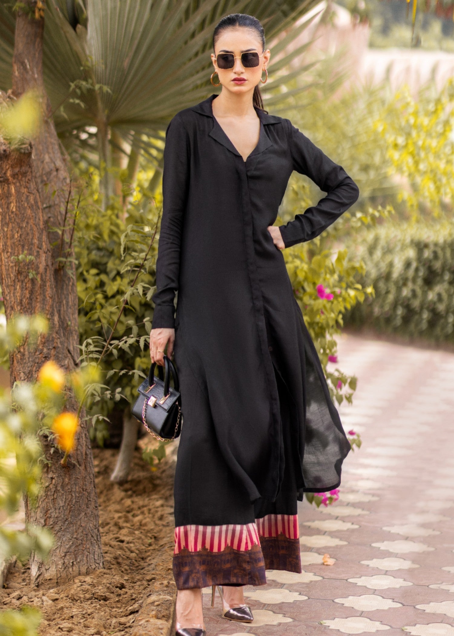 cotton voile Co ord Sets in Black