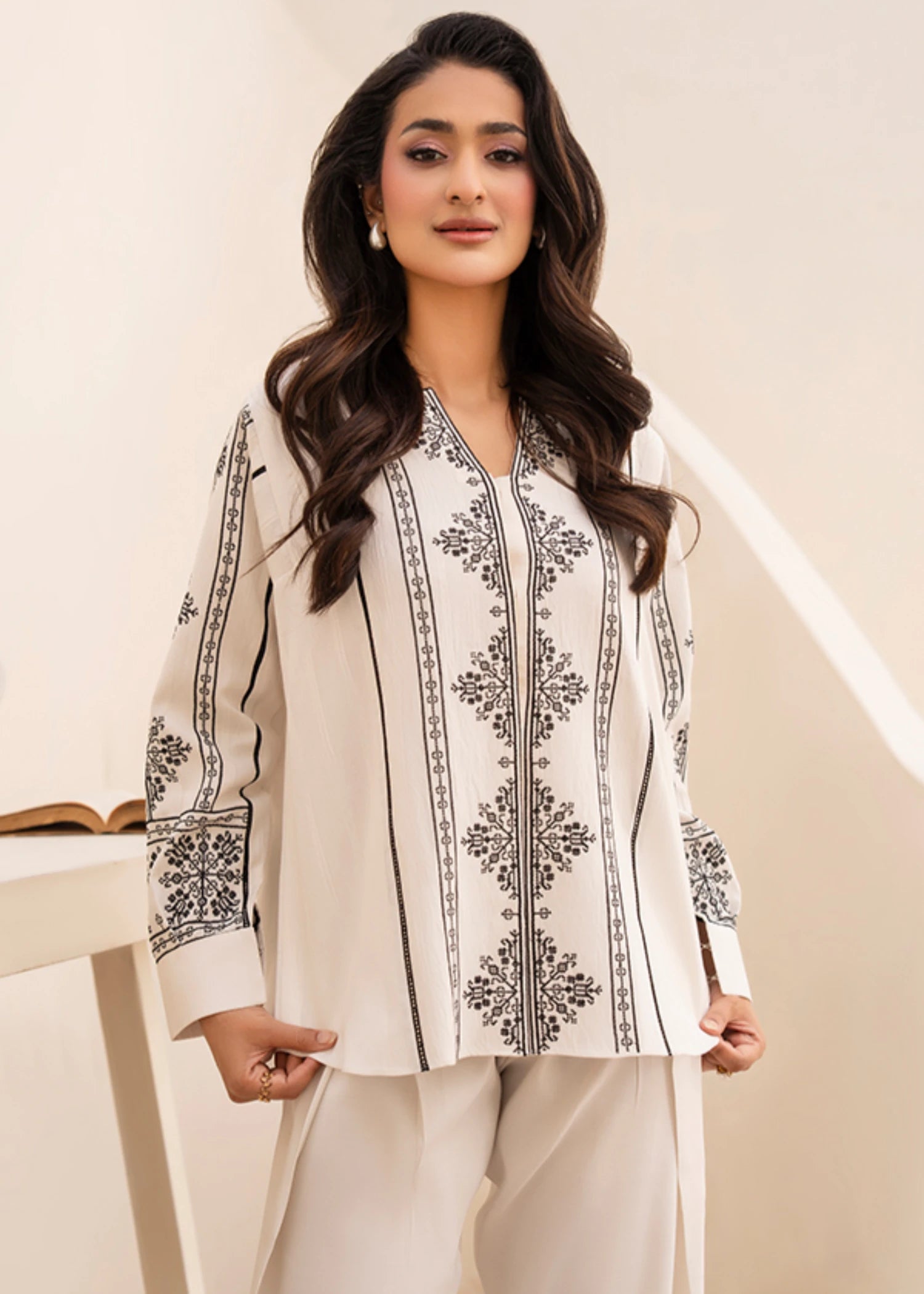 textured linen Co ord Sets in White