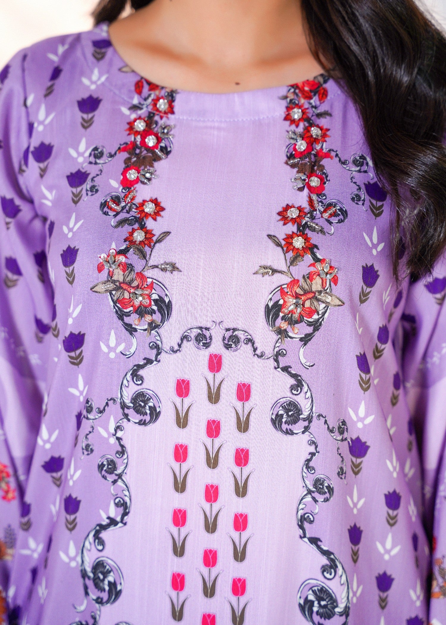 pk raw silk Kaftan in Lilac