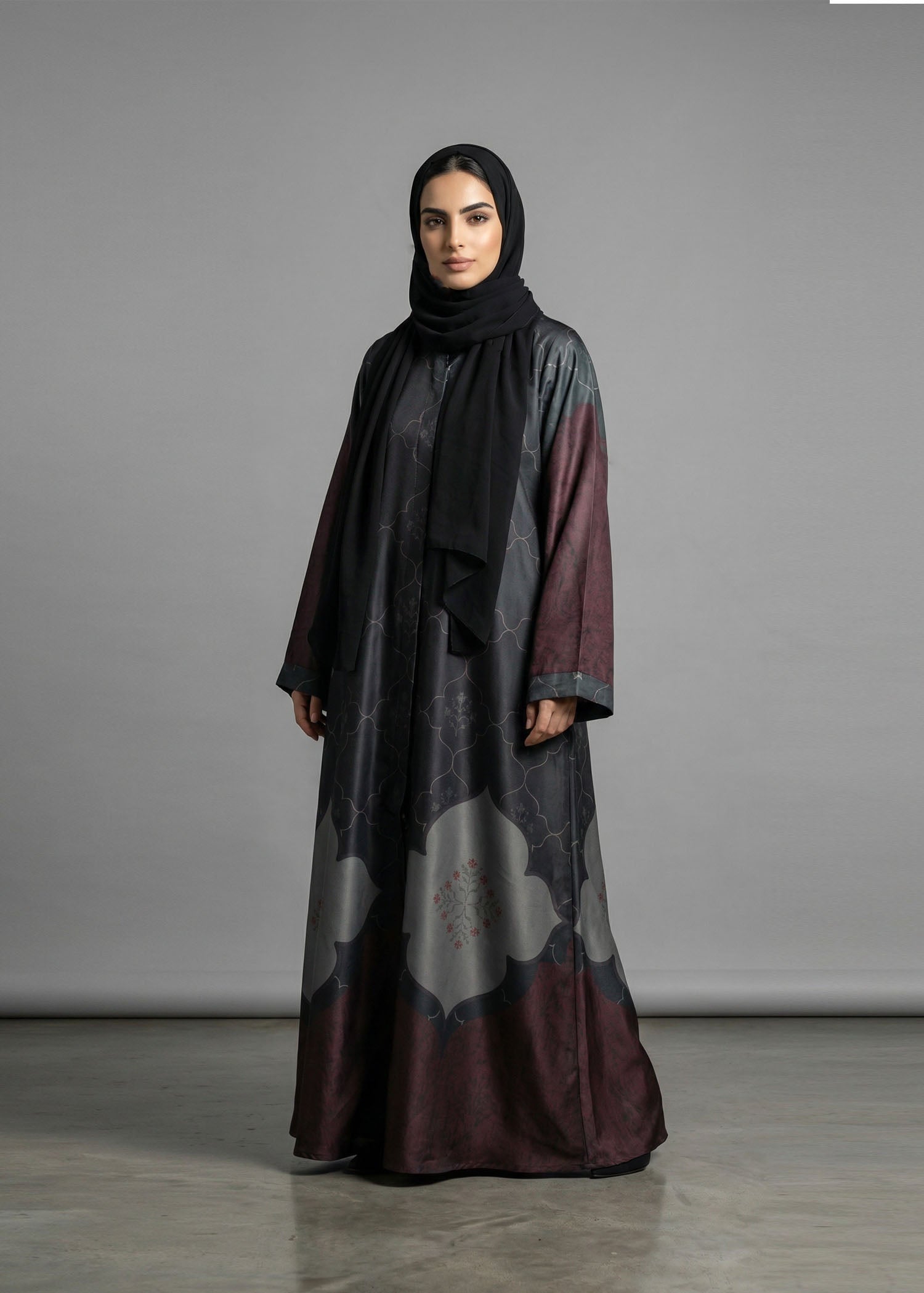 silk Abaya in Multi