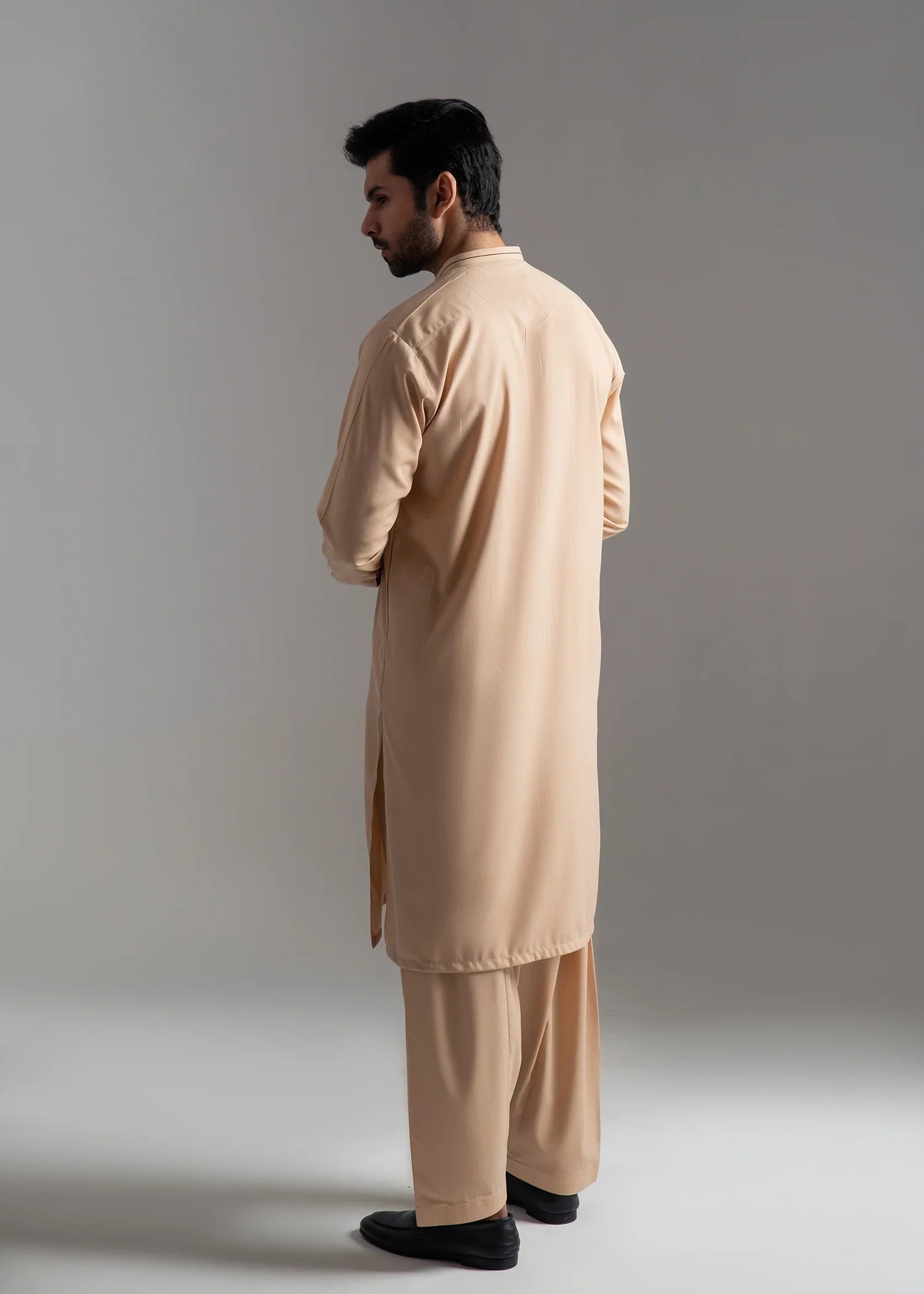 wash & wear Shalwar Kameez in Beige by Black Pearl