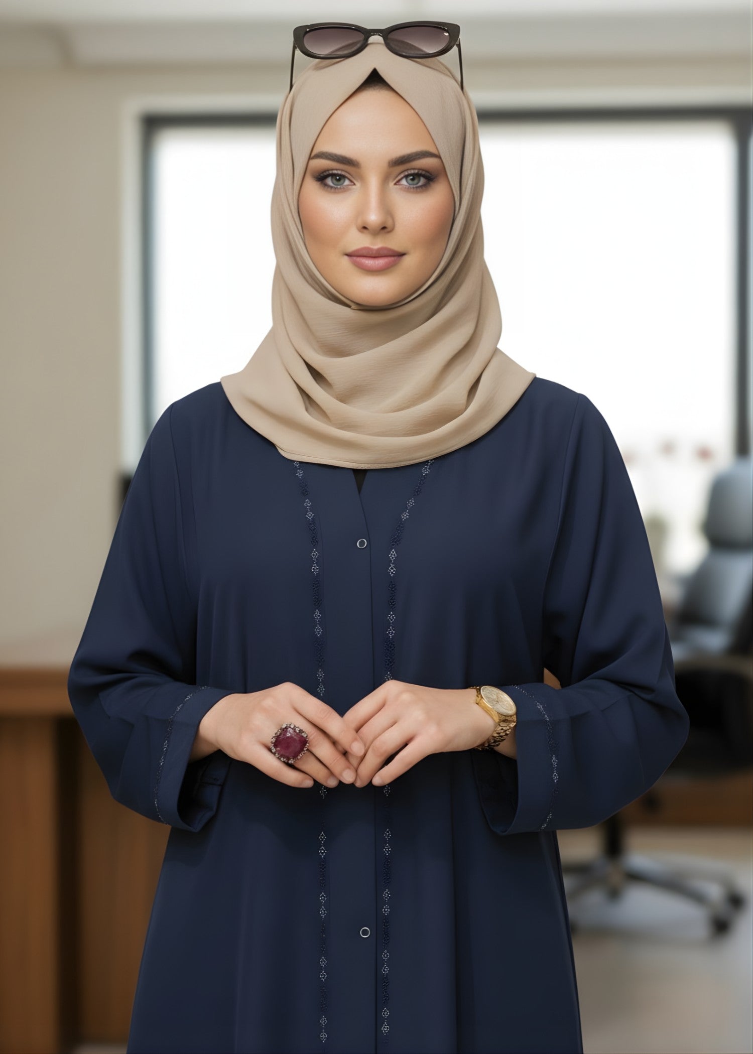 nidha Abaya in Cobalt blue