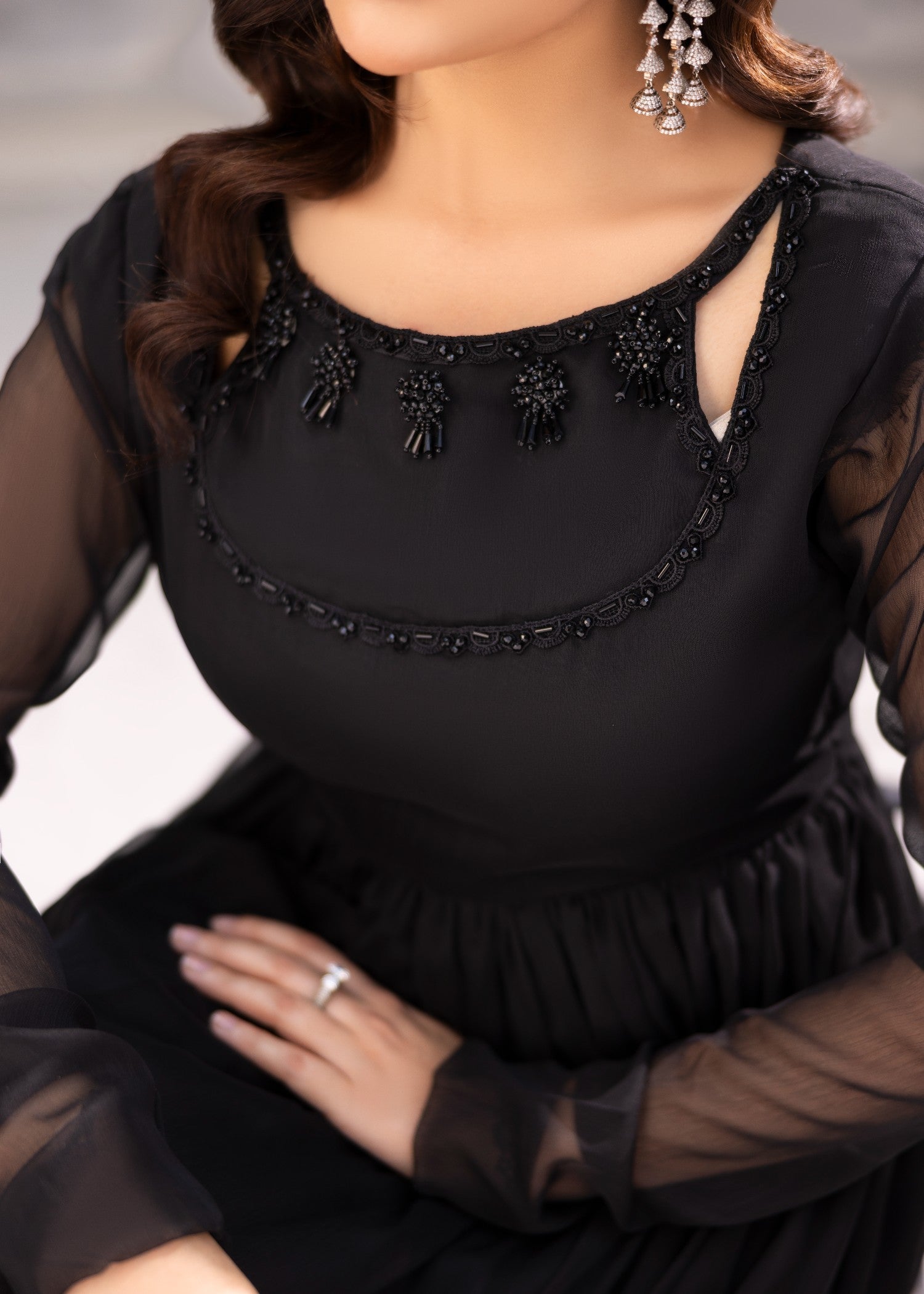 chiffon Maxi in Jet black