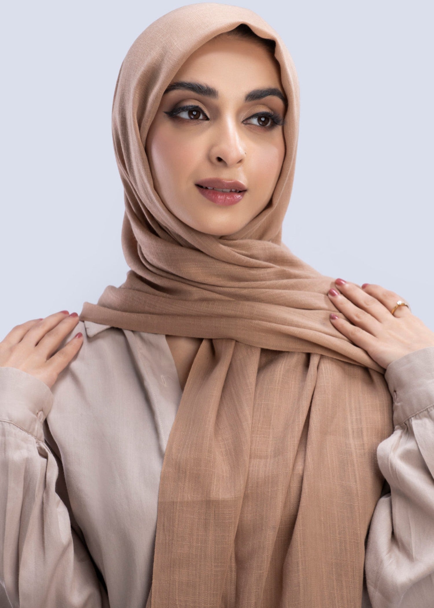 lawn Hijab in Tan brown