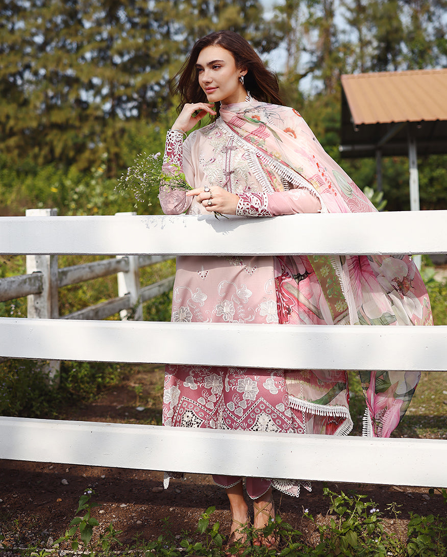 Solace Ombre Chikankari Lawn – Dew Drift