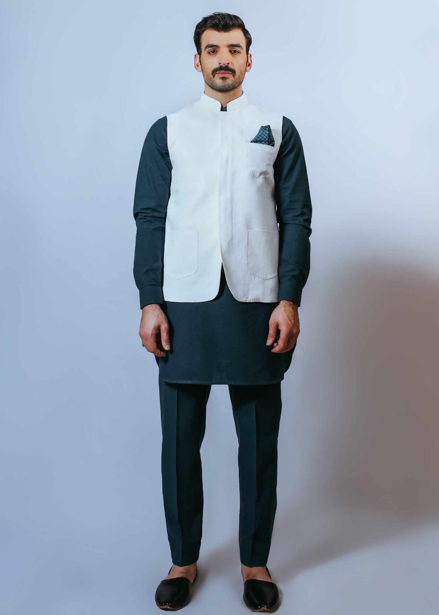 linen Waistcoat in White
