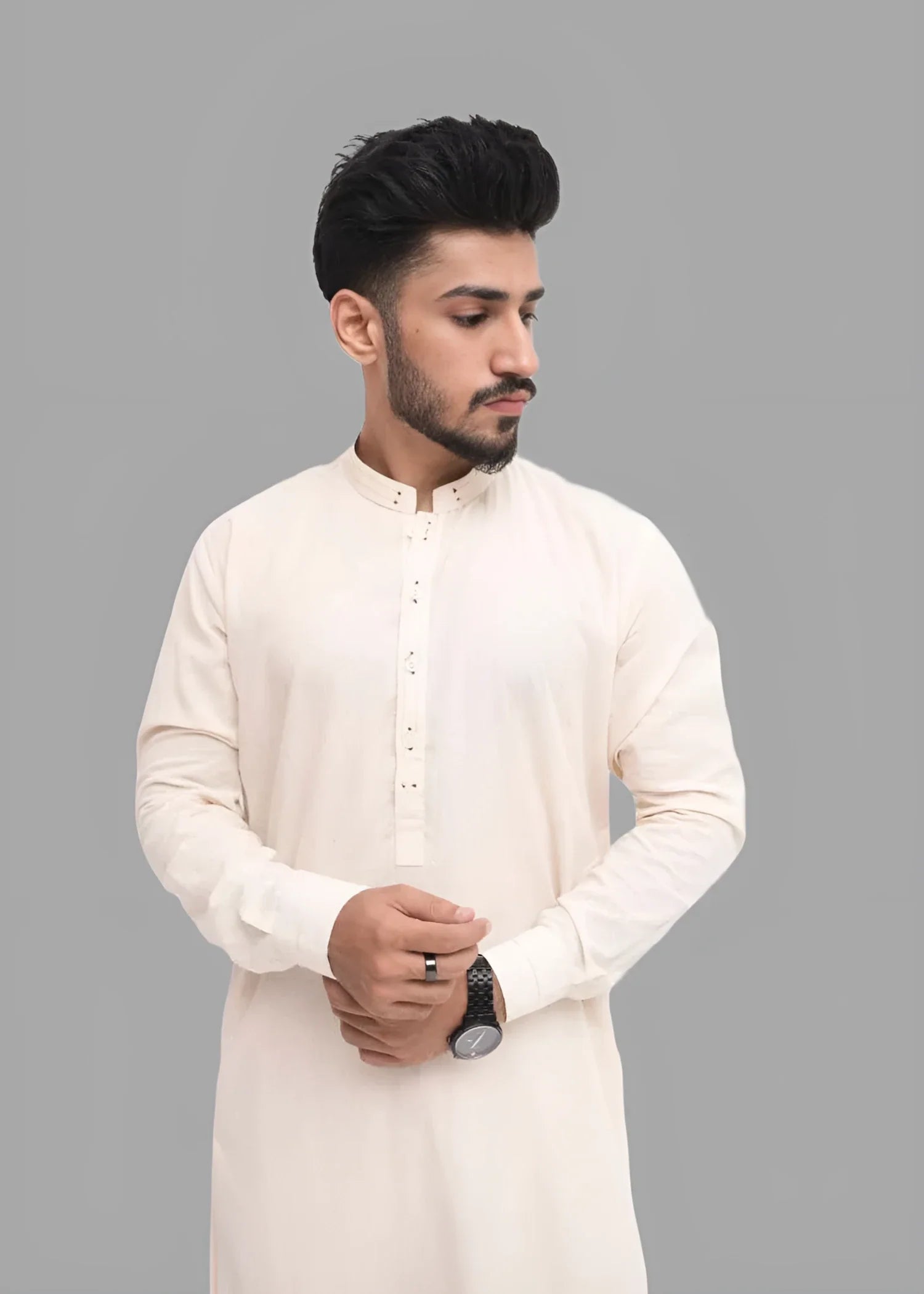 cotton Shalwar Kameez in Cream