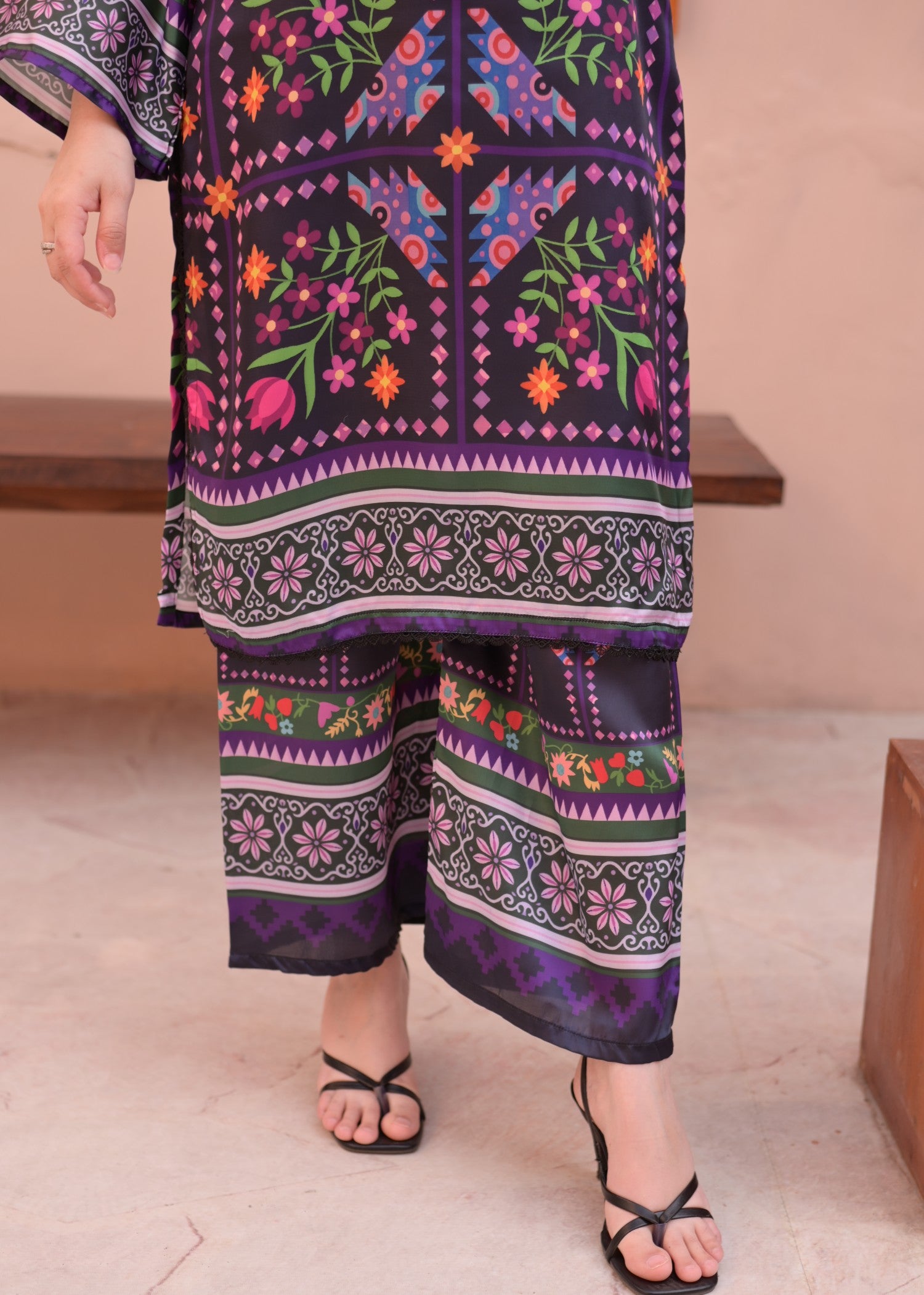 silk charmeuse Co Ord Sets in Royal purple