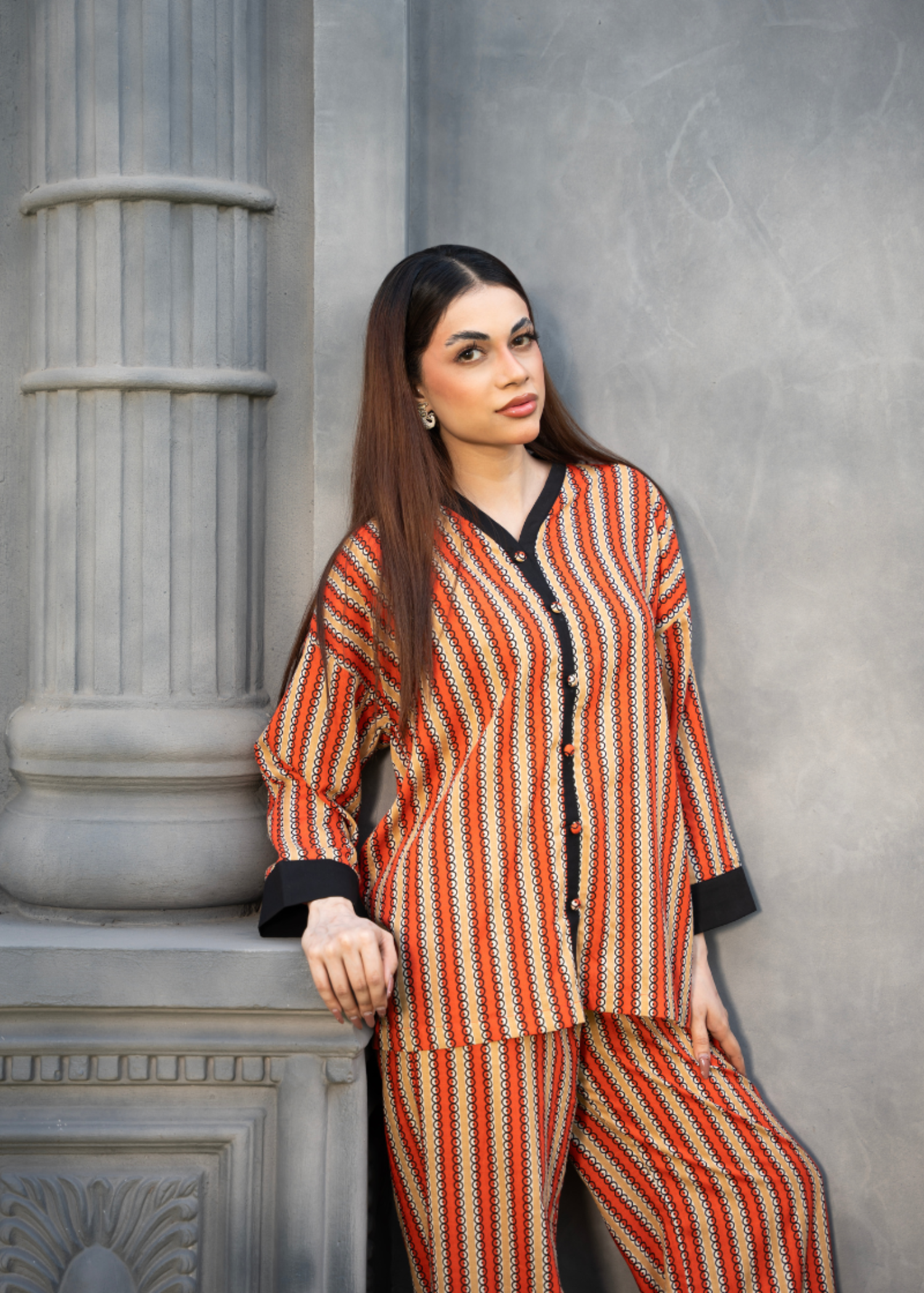 lawn Co ord Sets in Rust orange