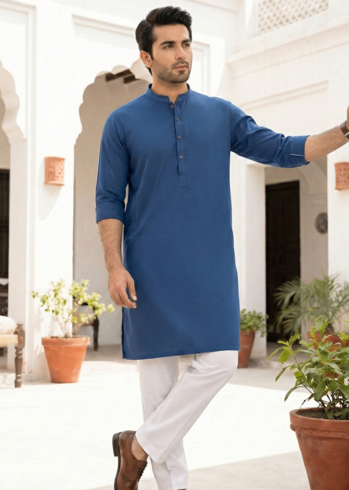 wash & wear Kurta in Blue