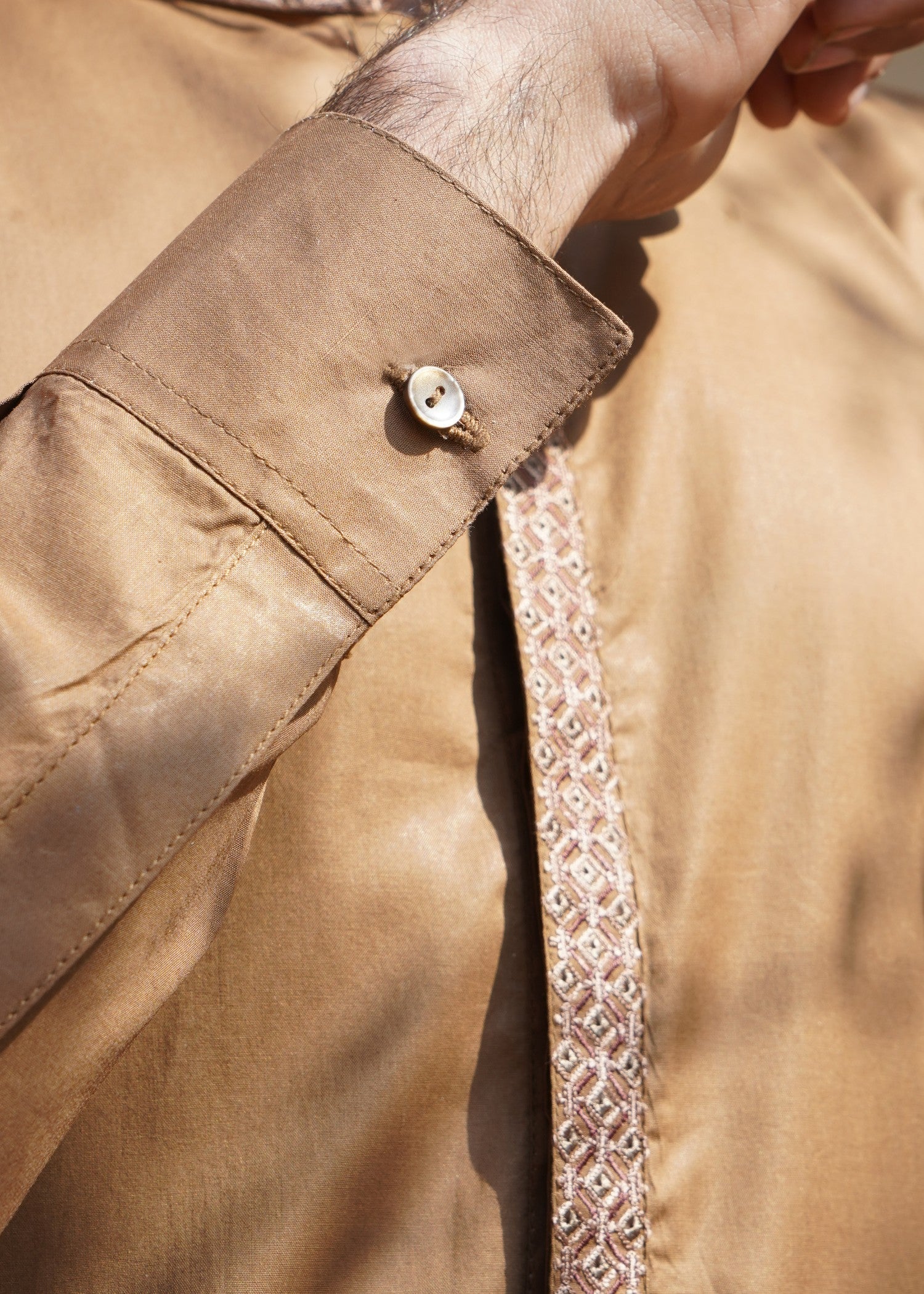 cotton viscose Unstitched in Brown