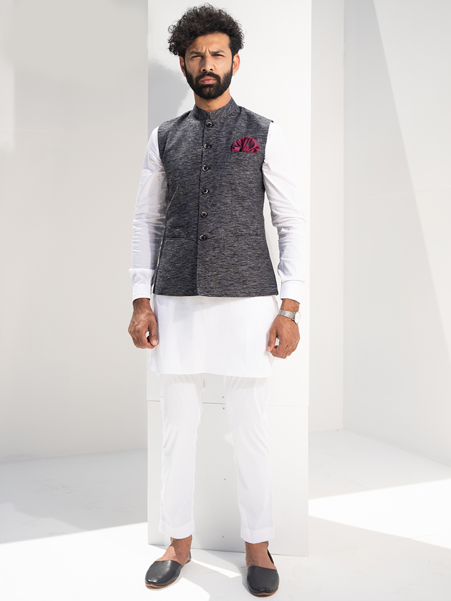 khaddar Waistcoat in Grey