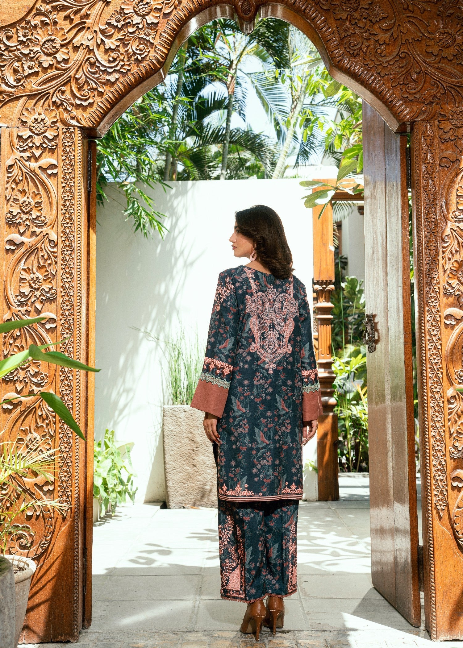 slub lawn Co Ord Sets in Pine green