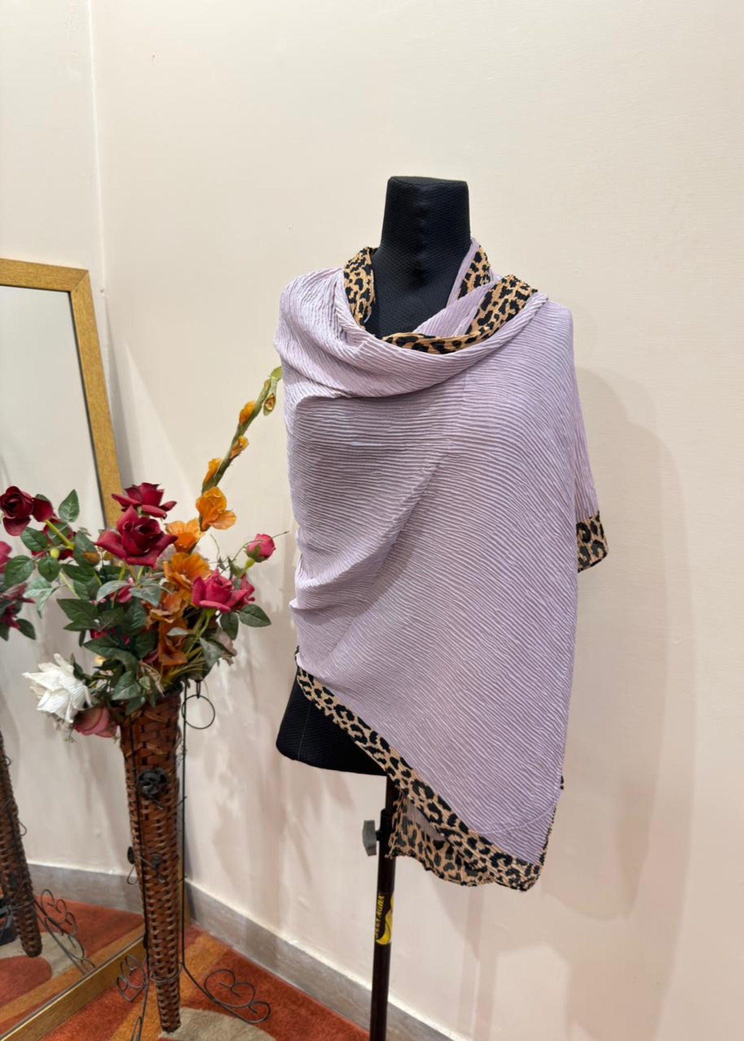 textured lawn Hijab in Lavender