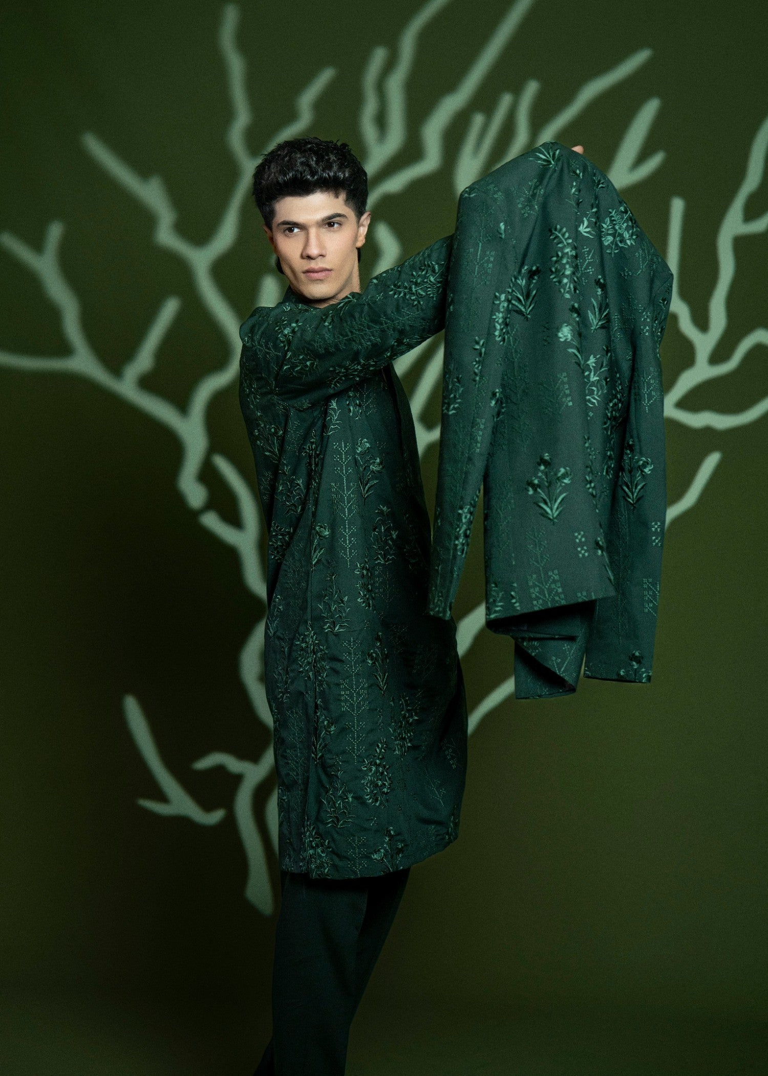 wash & wear Prince Coat in Green