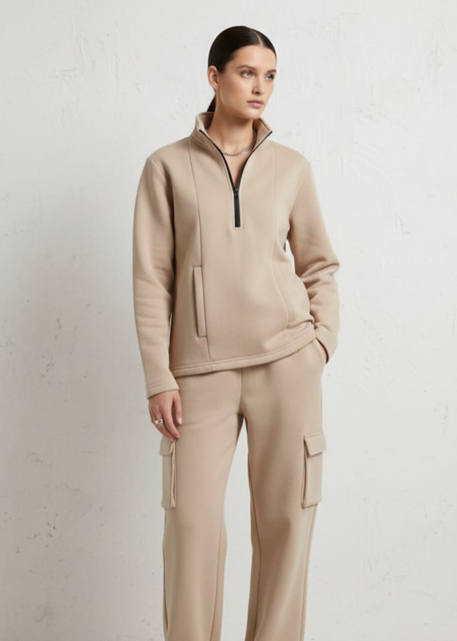 fleece Co Ord Sets in Beige