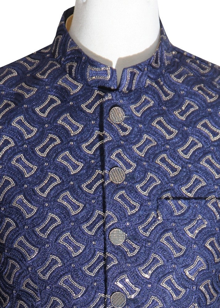 silk Prince Coat in Blue