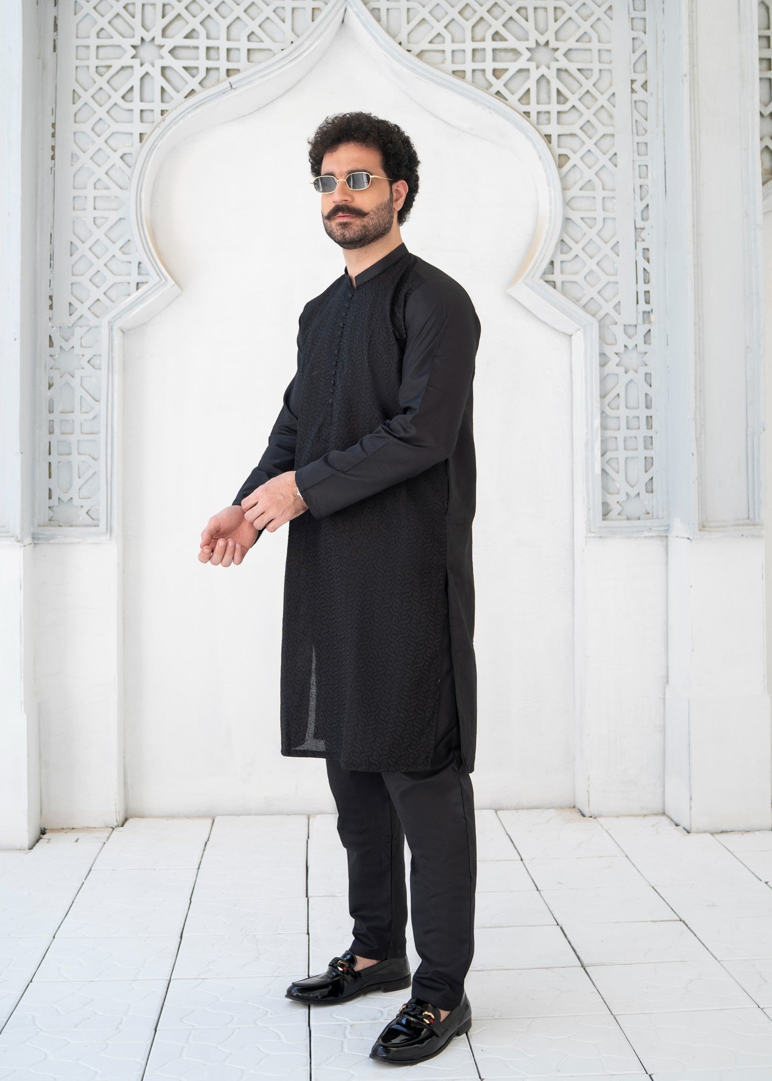 wash & wear Shalwar Kameez in Black by Dress Club