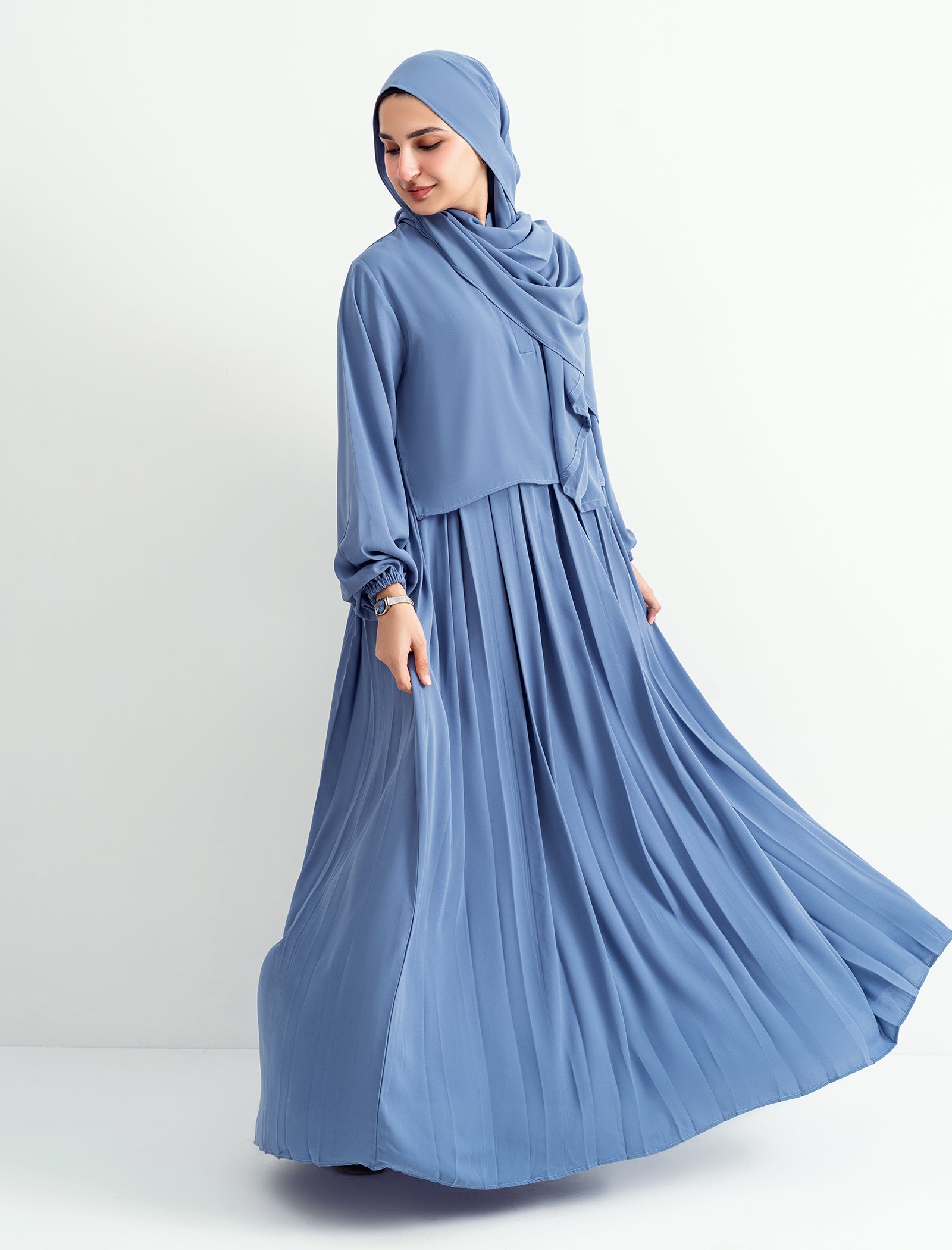 khaddar Abaya in Light blue
