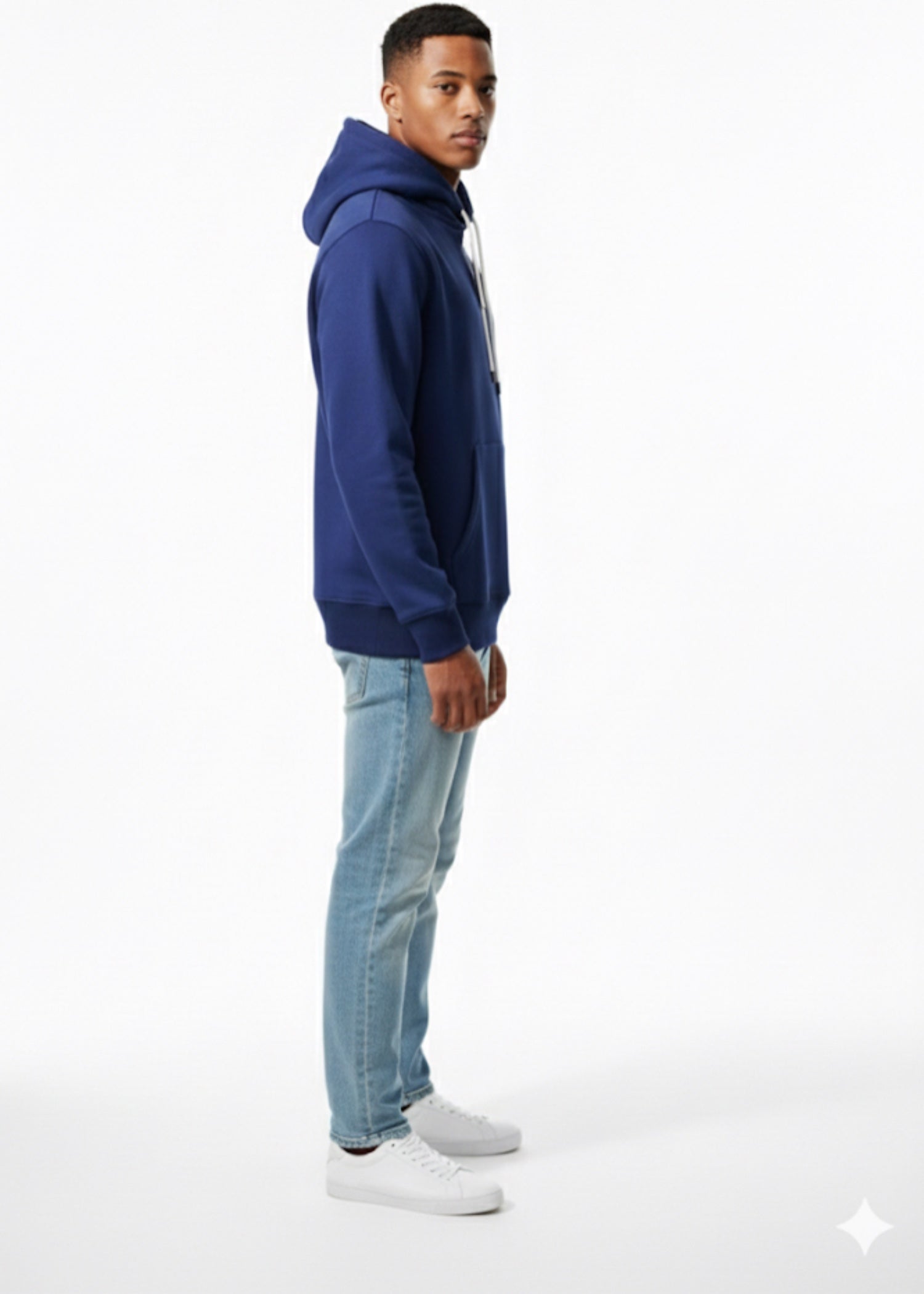 fleece Hoodie in Dark blue