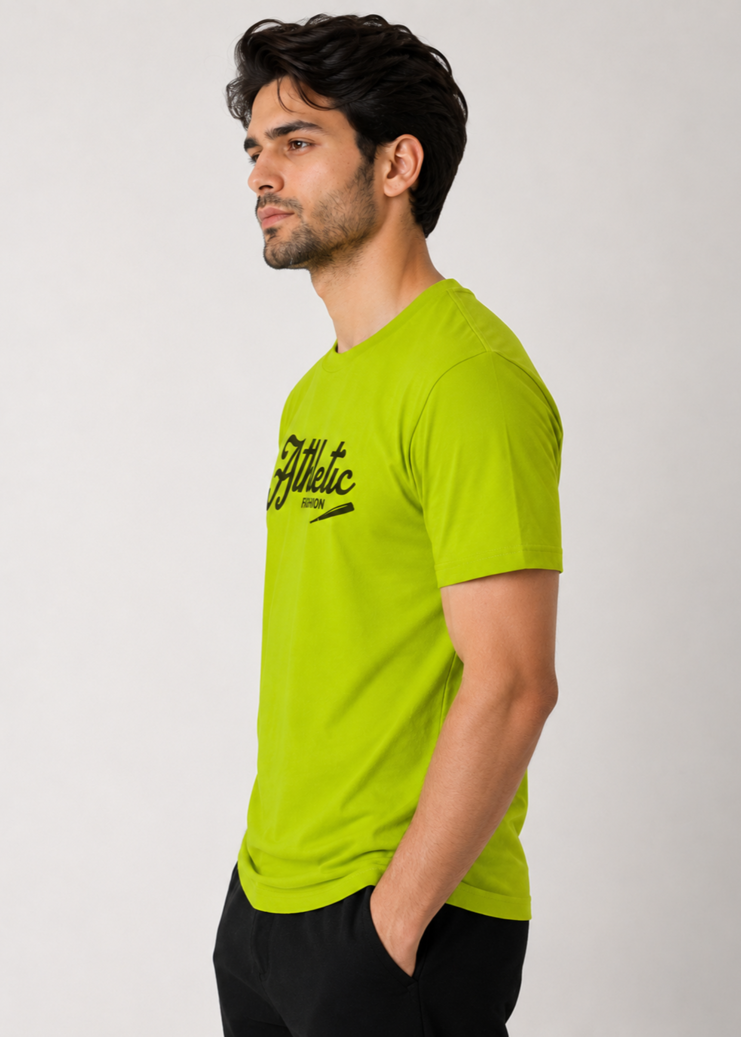 cotton T Shirt in Yellow green