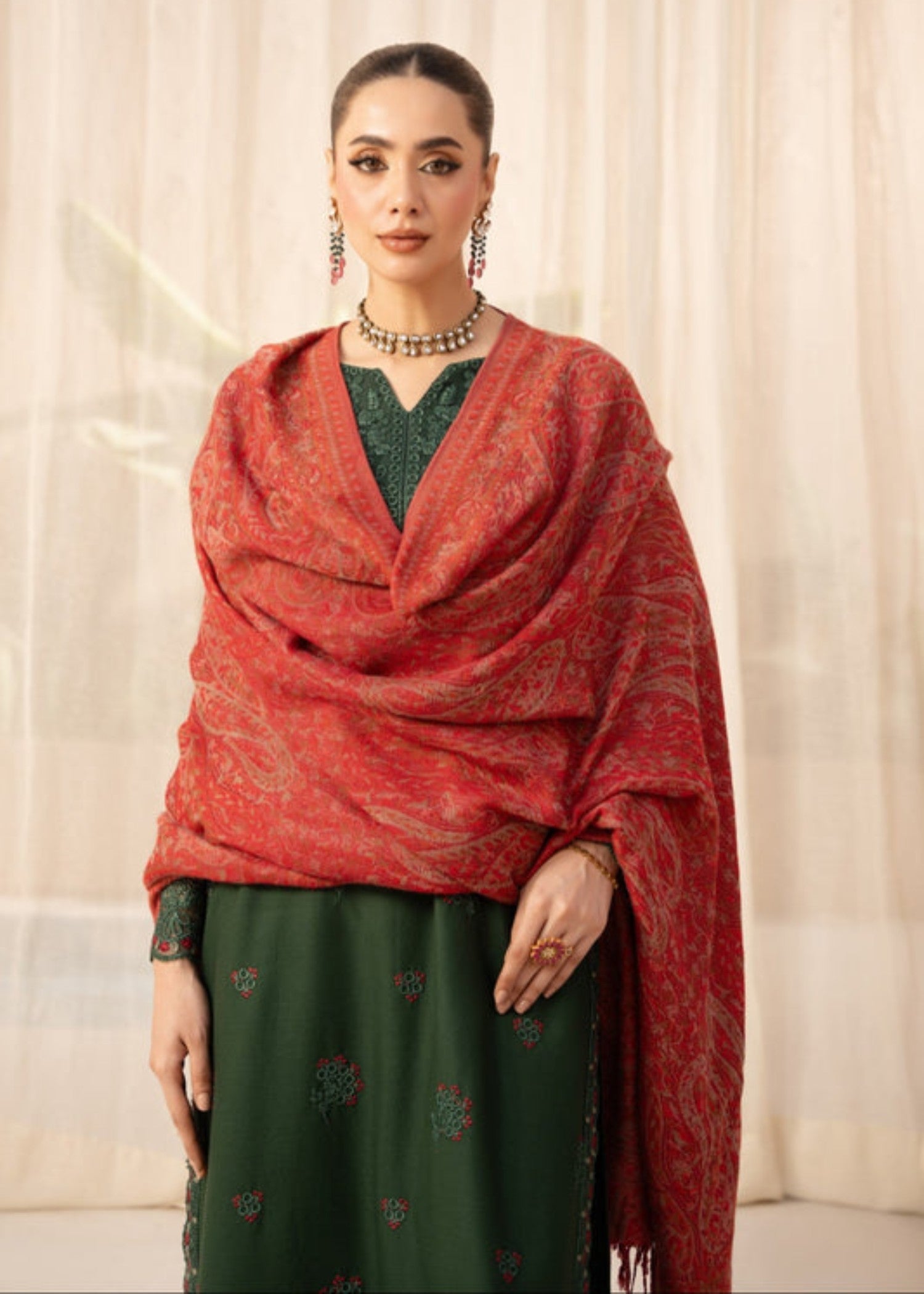 dhanak Kurta Set in Apple green