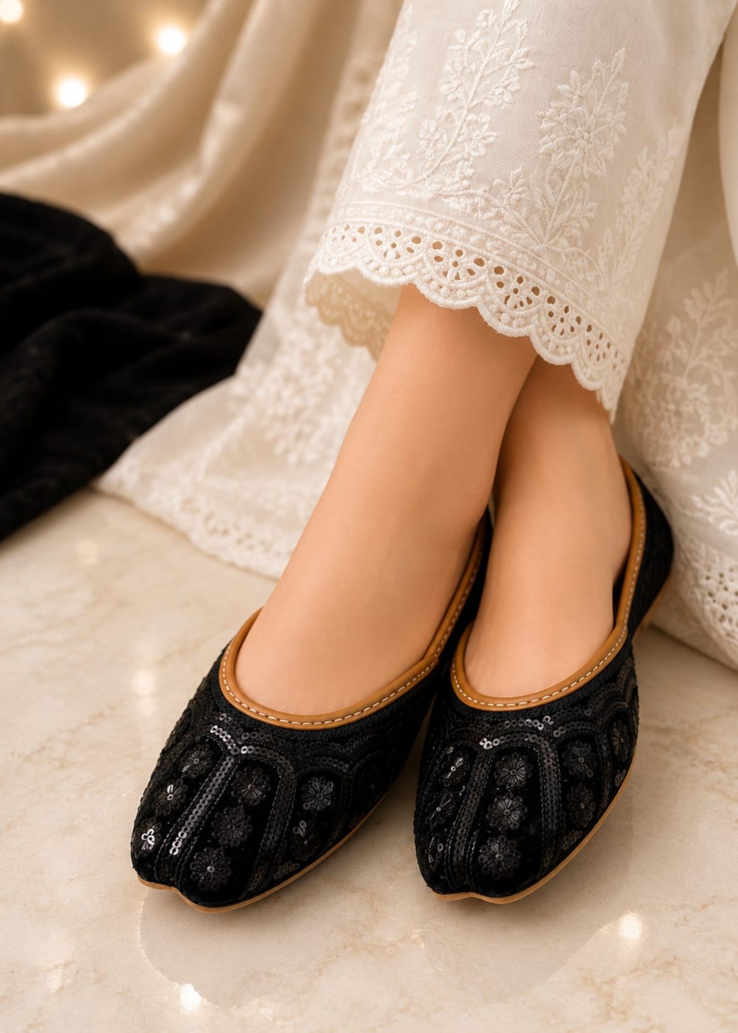 Khussa in Black by - High Quality Women Khussa YYV6219