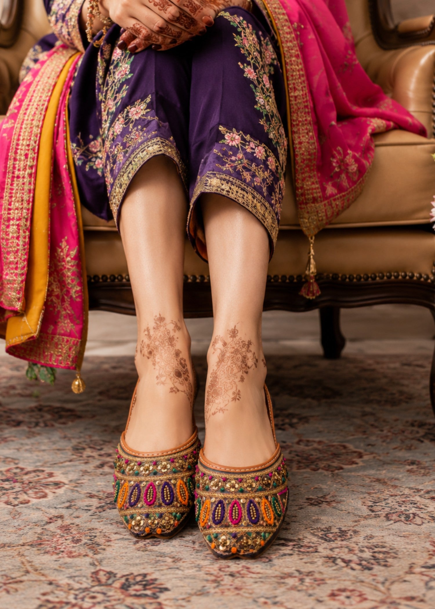 Khussa in Multi by - High Quality Women Khussa LZM8720