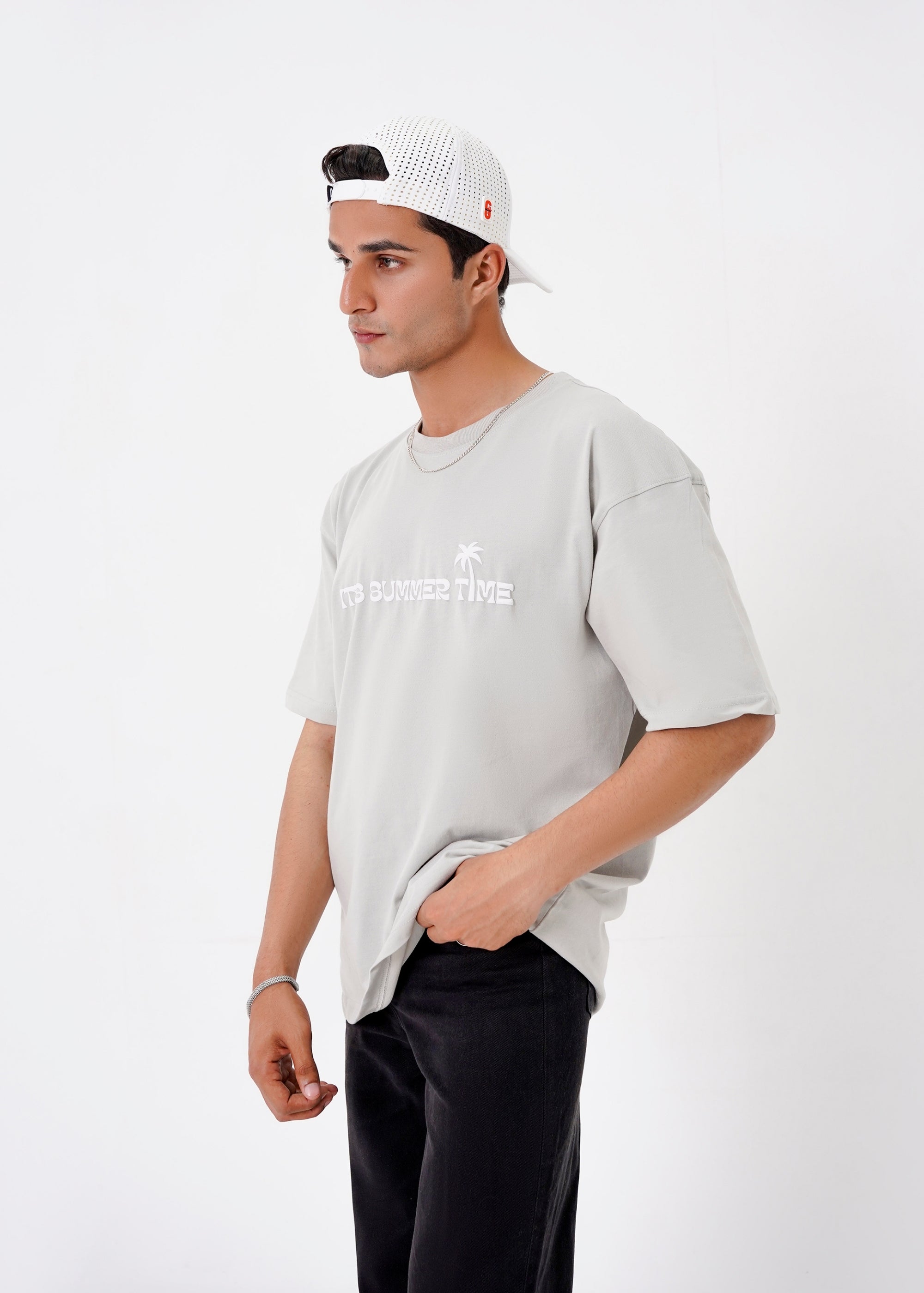 cotton T Shirt in Grey